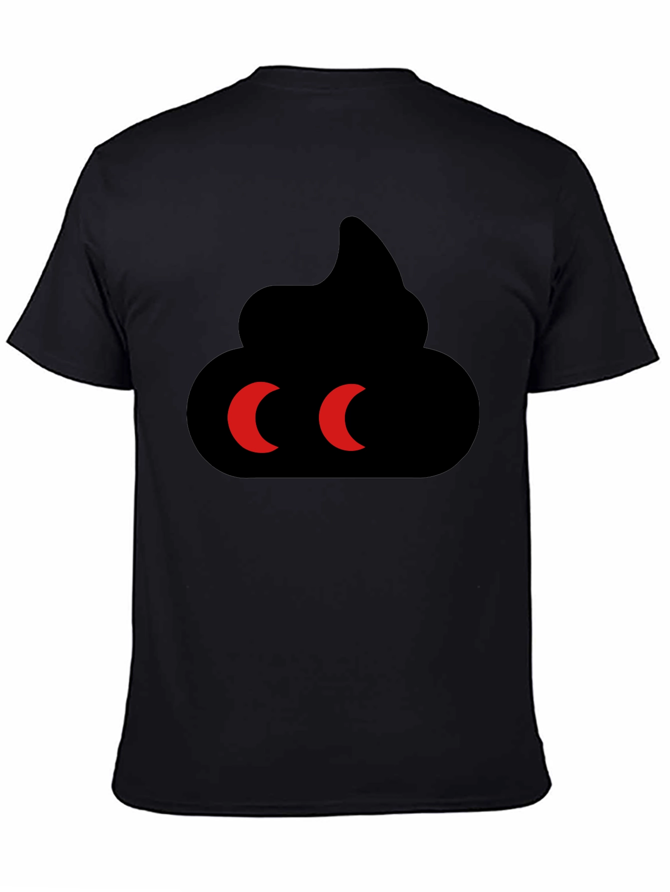 Funny Poop Emoji Graphic Tee - Black