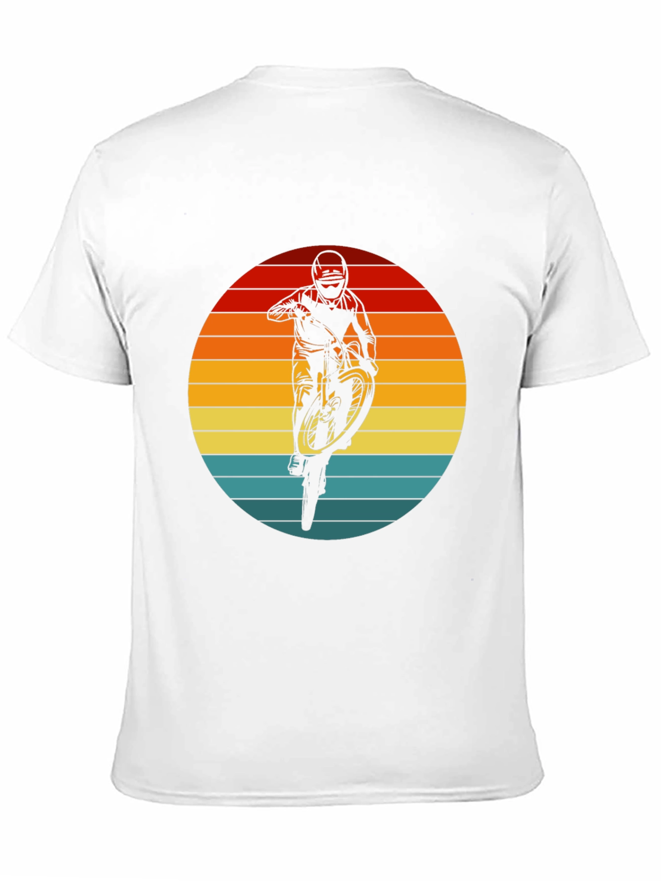 Sunset Mountain Bike Rider Graphic Tee - Black