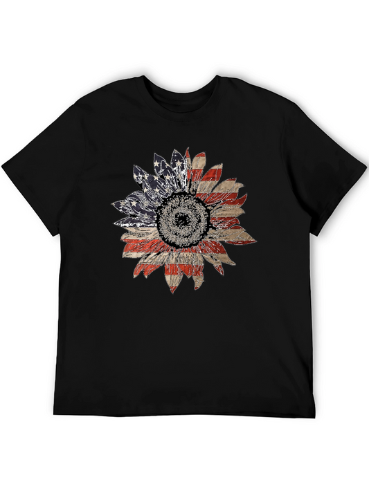 American Flag Sunflower Graphic Tee