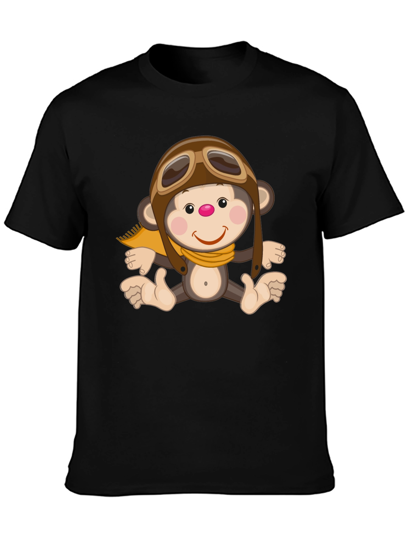 Monkey Pilot Graphic T-Shirt Novelty Print Tee