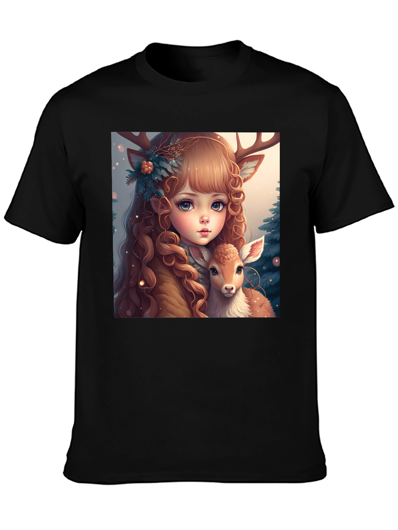 Deer Girl Graphic Tee - Whimsical Comfort