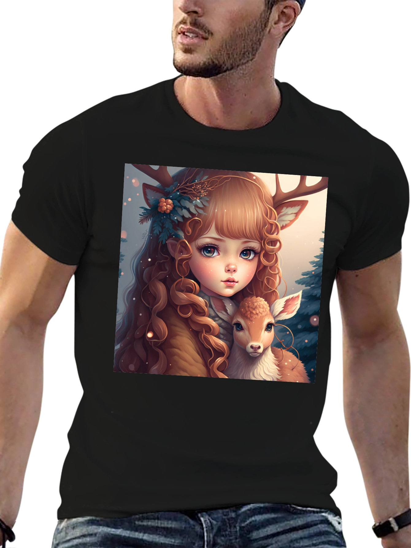 Deer Girl Graphic Tee - Whimsical Comfort