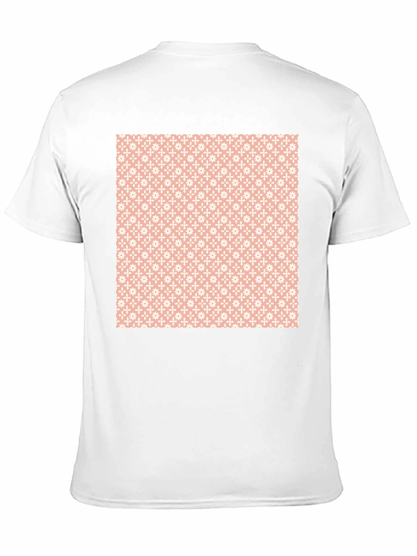 Stylish Black Tee with Peach Floral Pattern