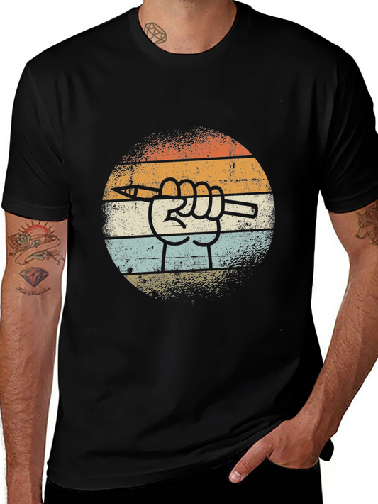 Retro Artist Hand Pencil T-Shirt