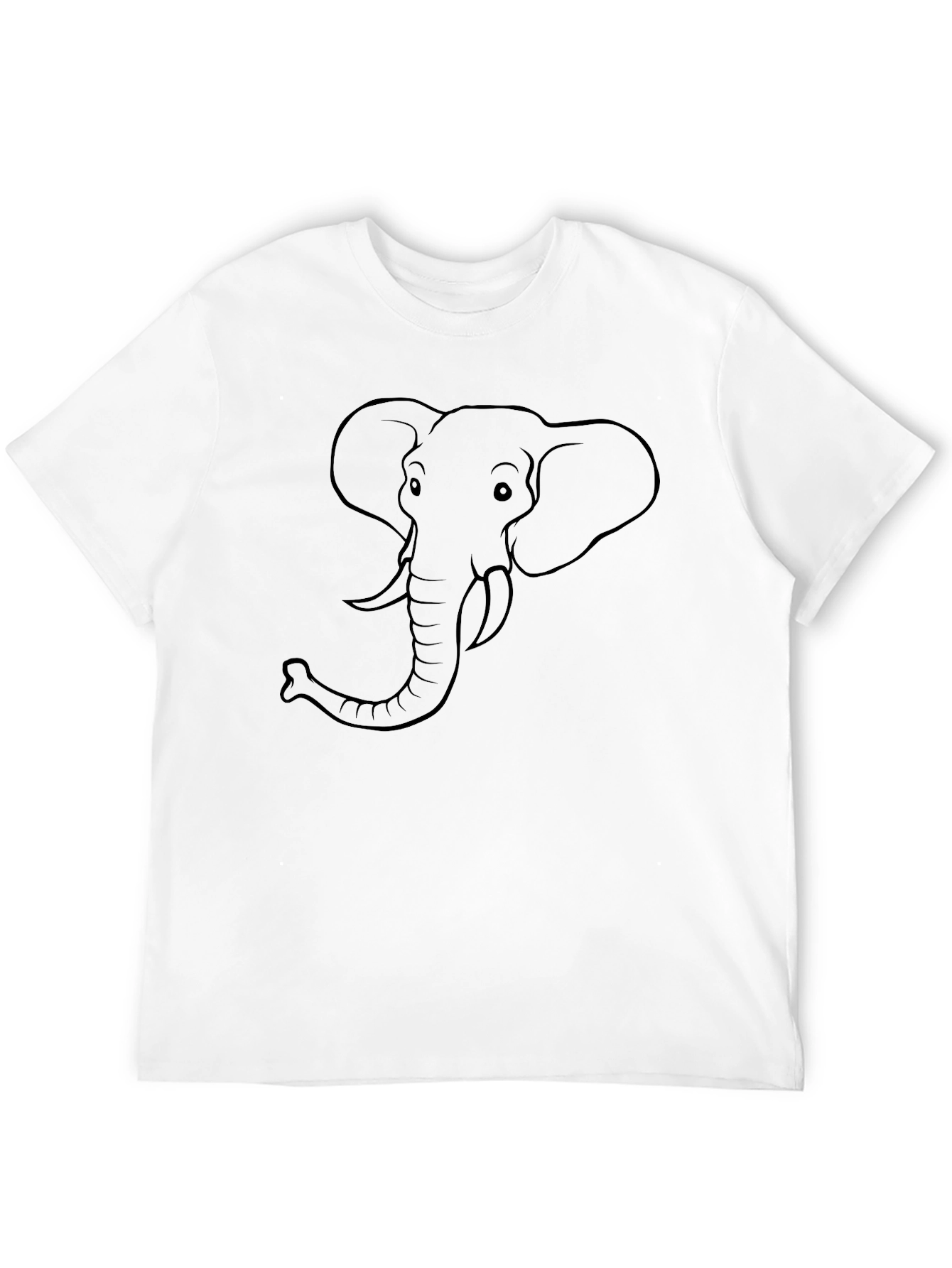 Elephant Outline Black T-Shirt