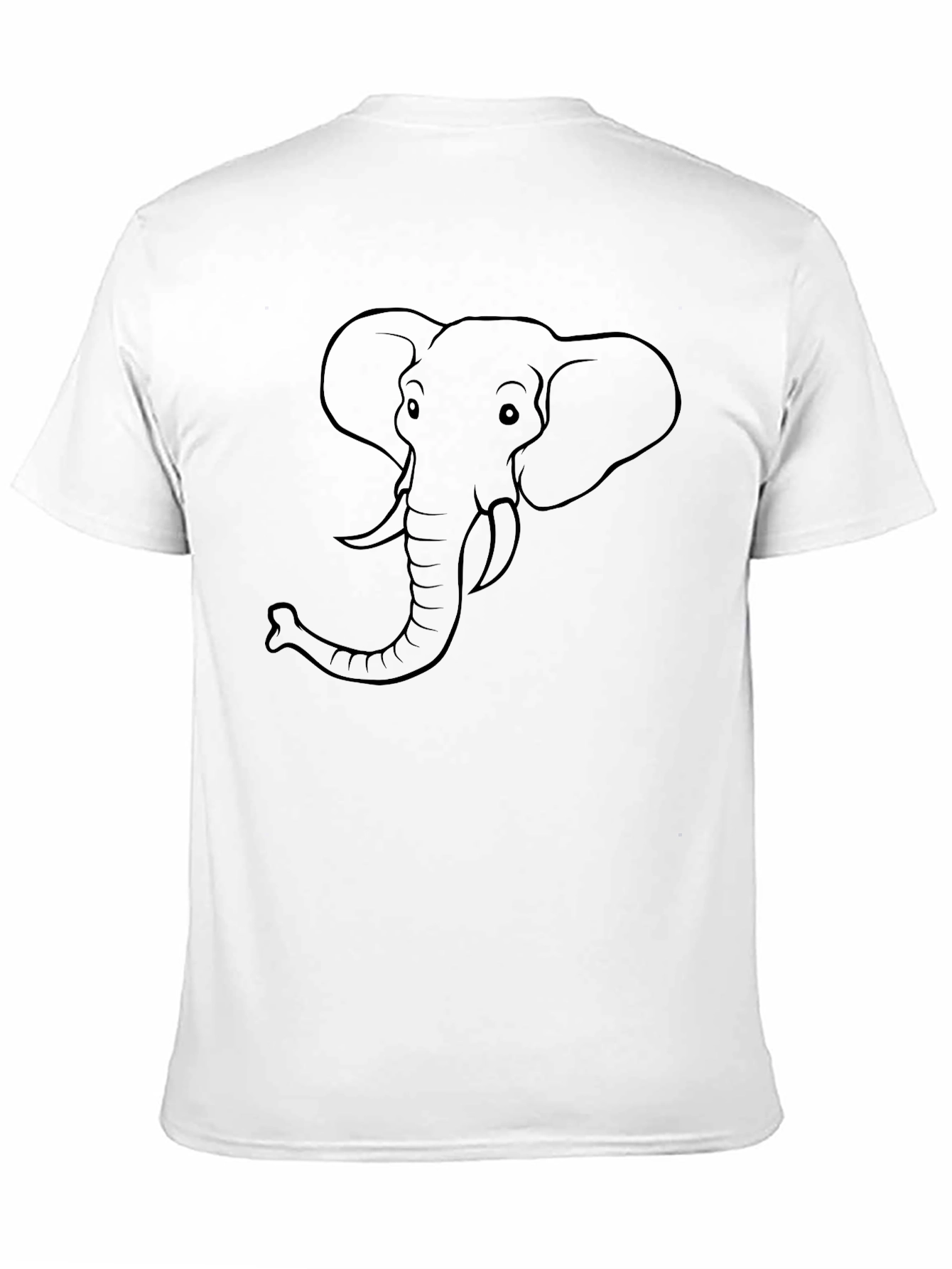 Elephant Outline Black T-Shirt