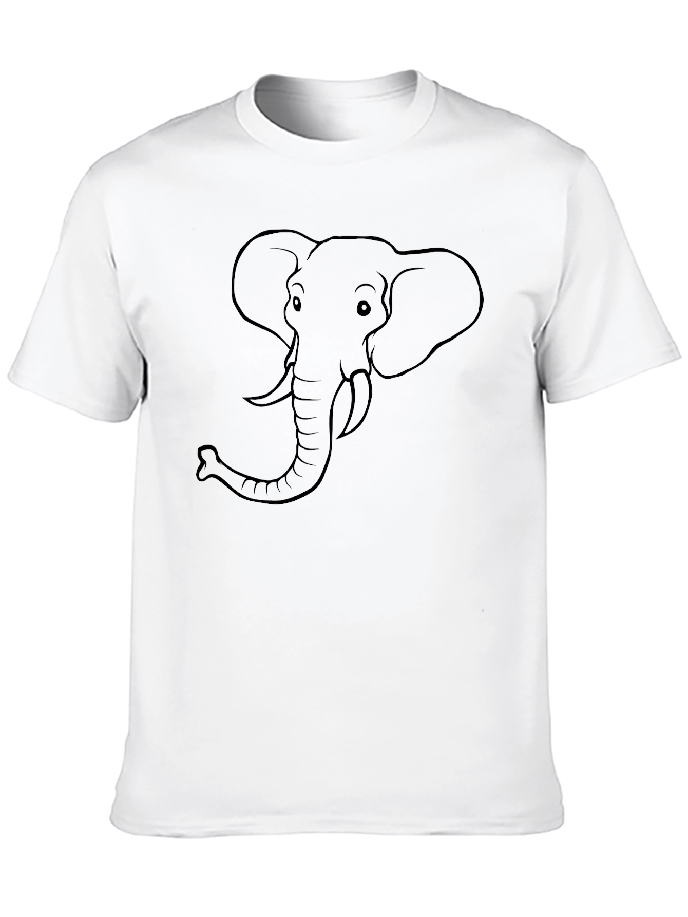 Elephant Outline Black T-Shirt