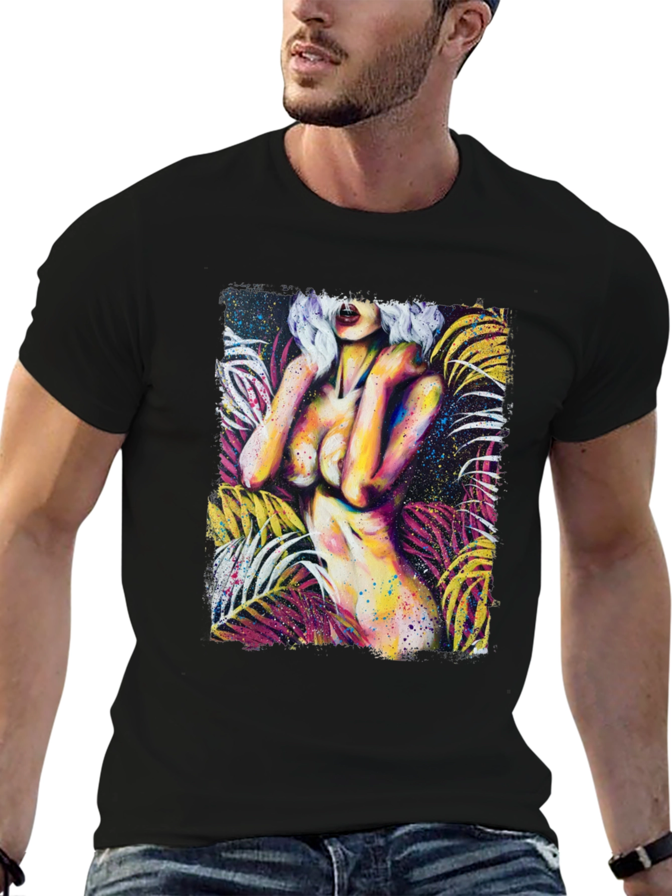 Tropical Temptation Graphic Tee - Black