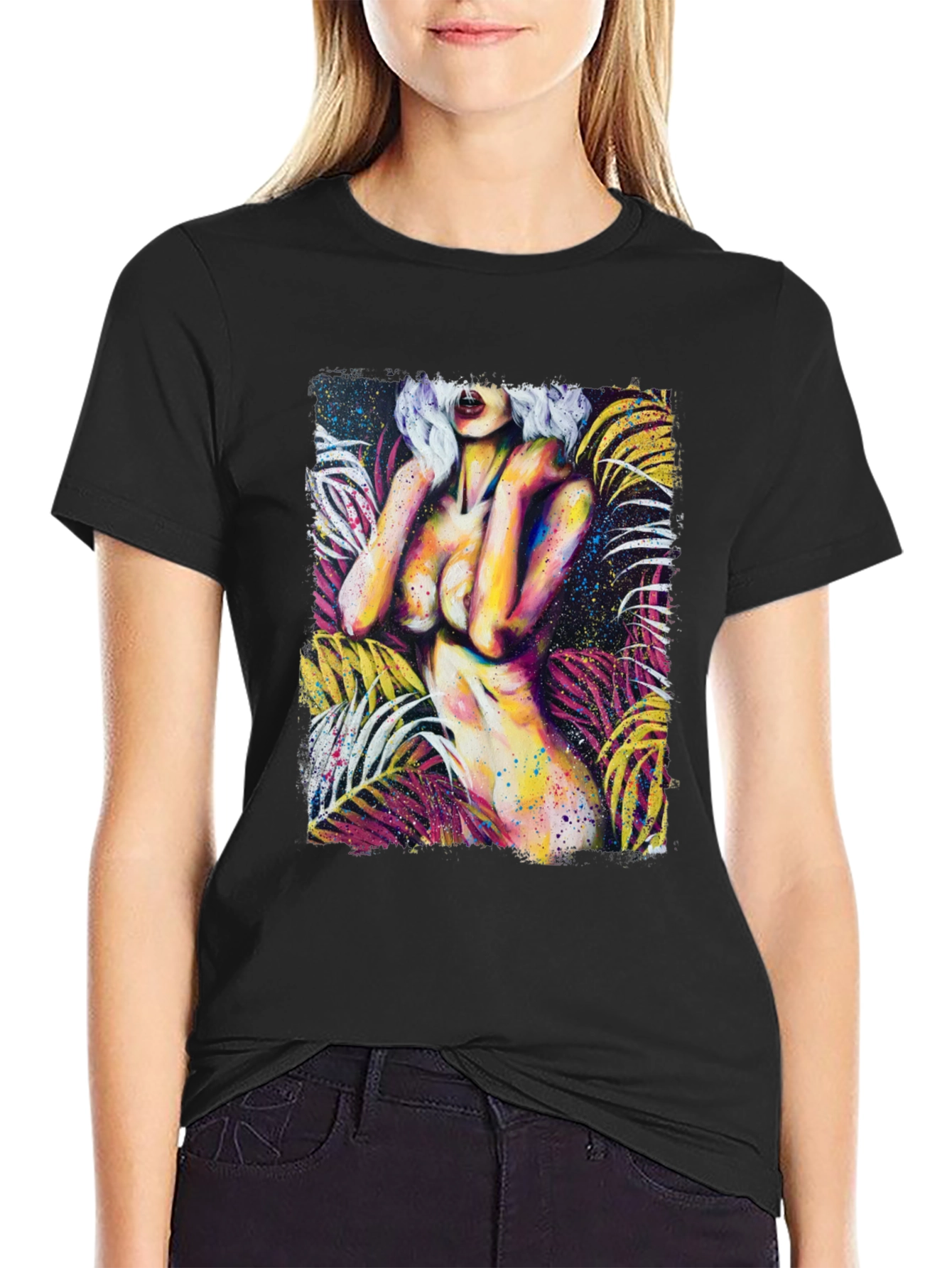 Tropical Temptation Graphic Tee - Black