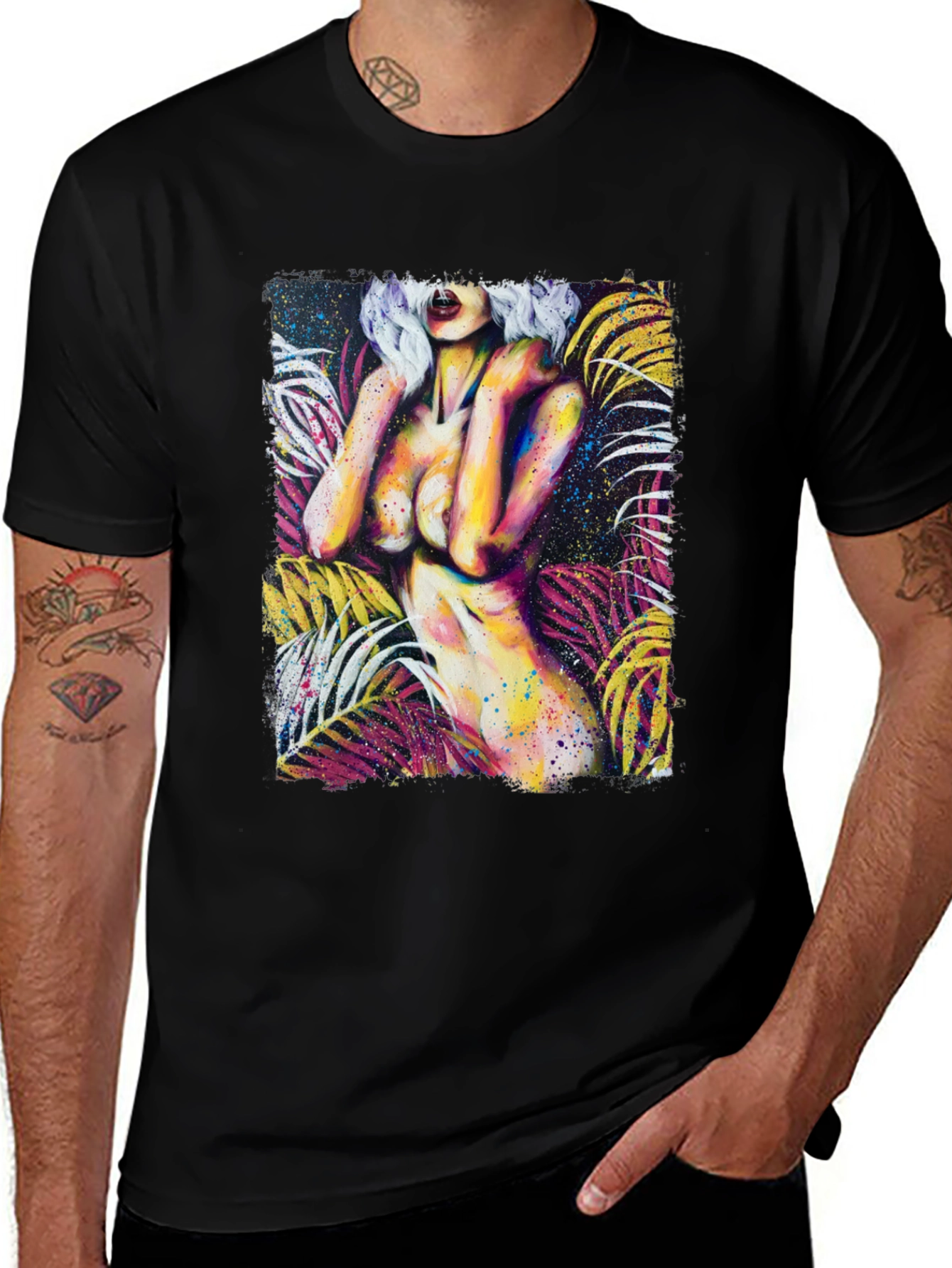 Tropical Temptation Graphic Tee - Black