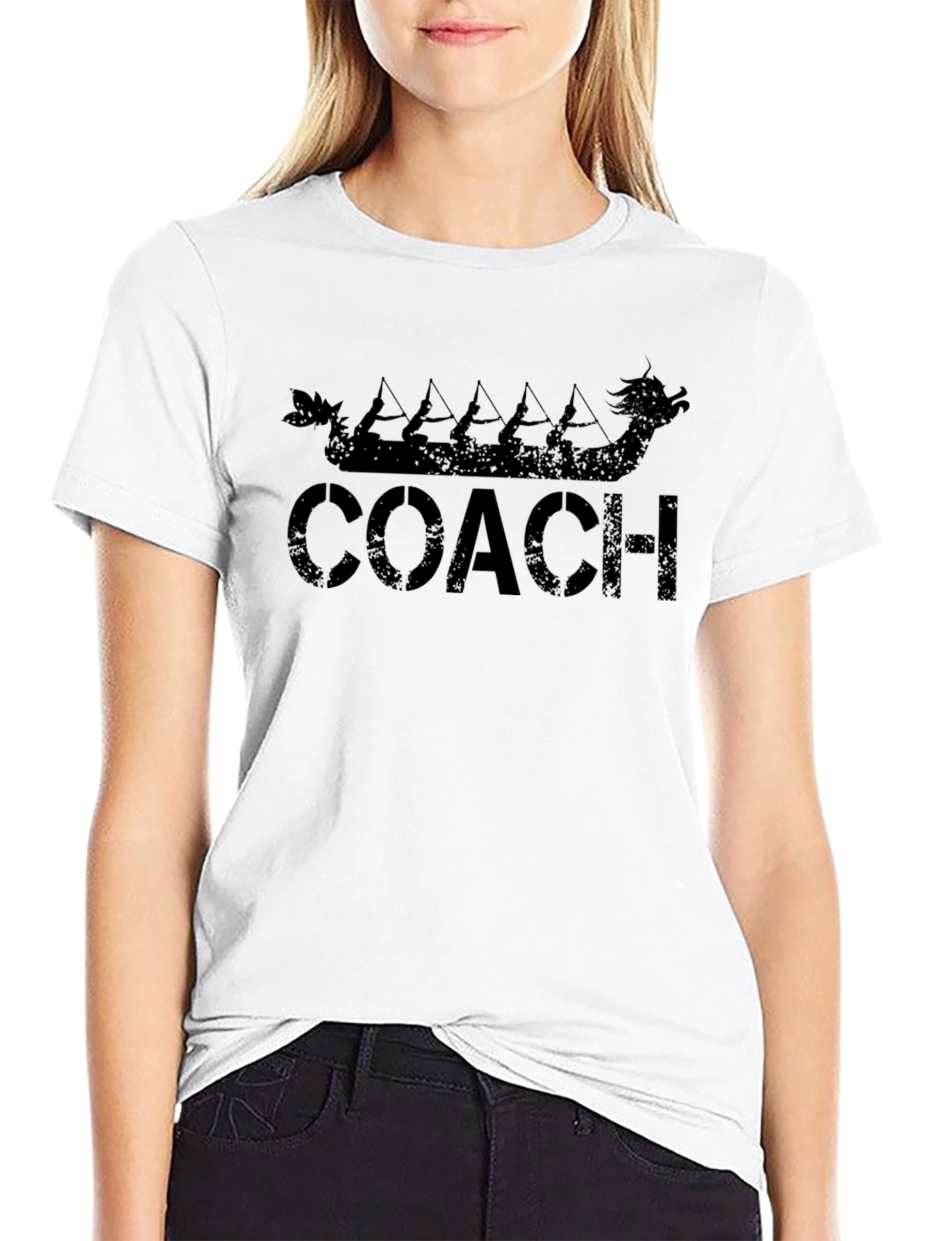 Dragon Boat Coach Black T-Shirt