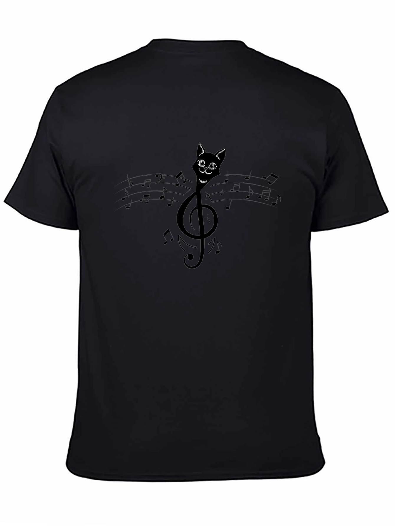 Musical Cat T-Shirt - Treble Clef Cat