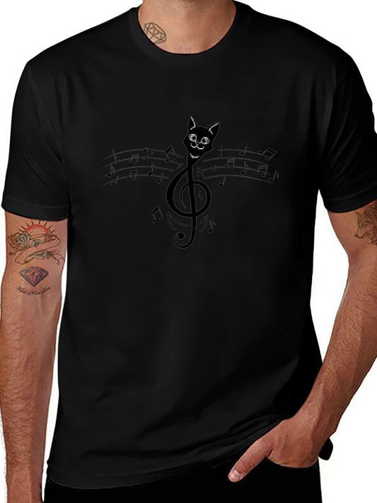 Musical Cat T-Shirt - Treble Clef Cat