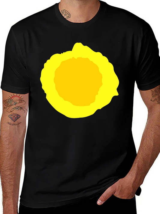 Abstract Yellow Circle Graphic T-Shirt