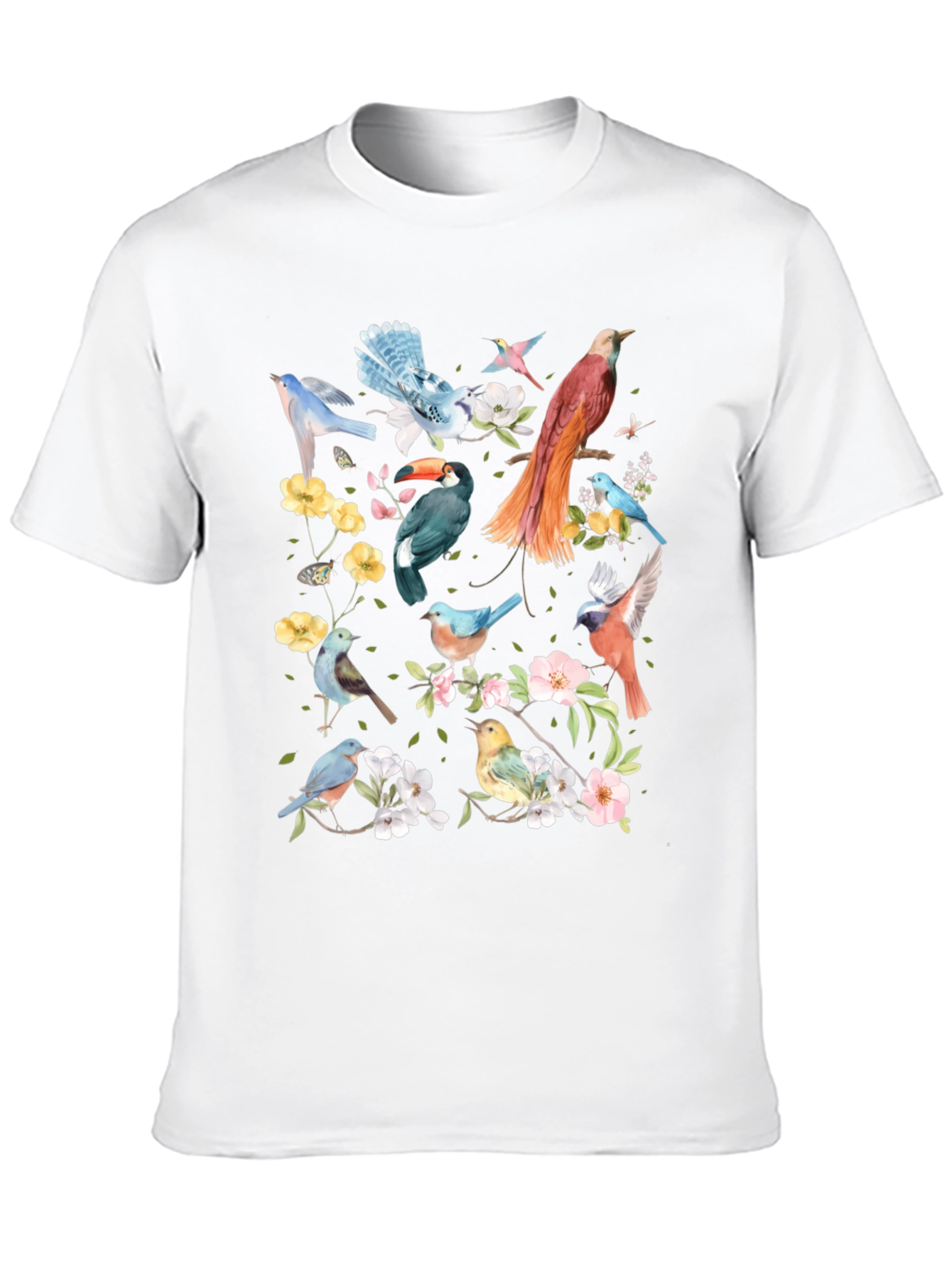 Floral Birds Graphic T-Shirt