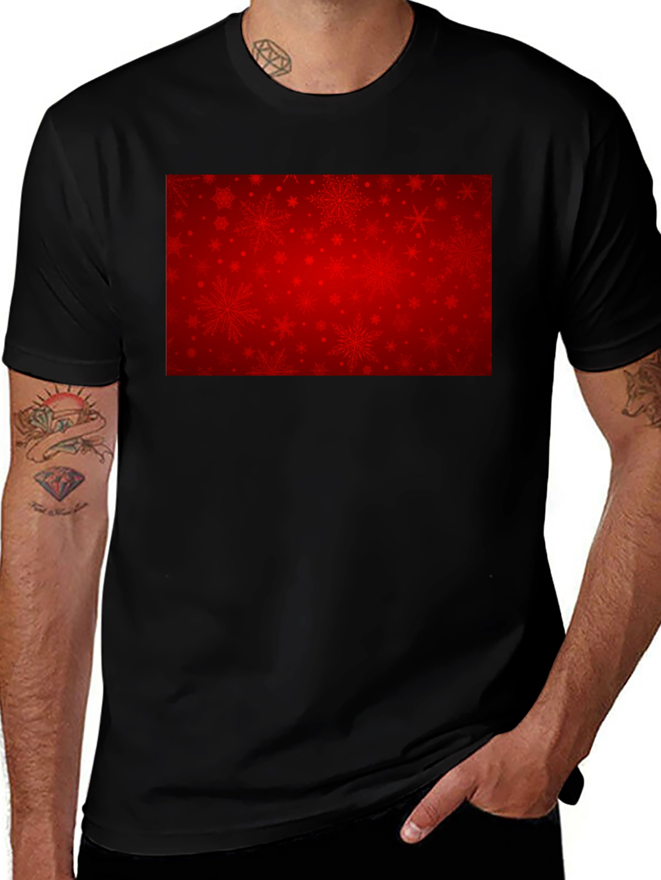 Festive Red Snowflake Graphic Tee