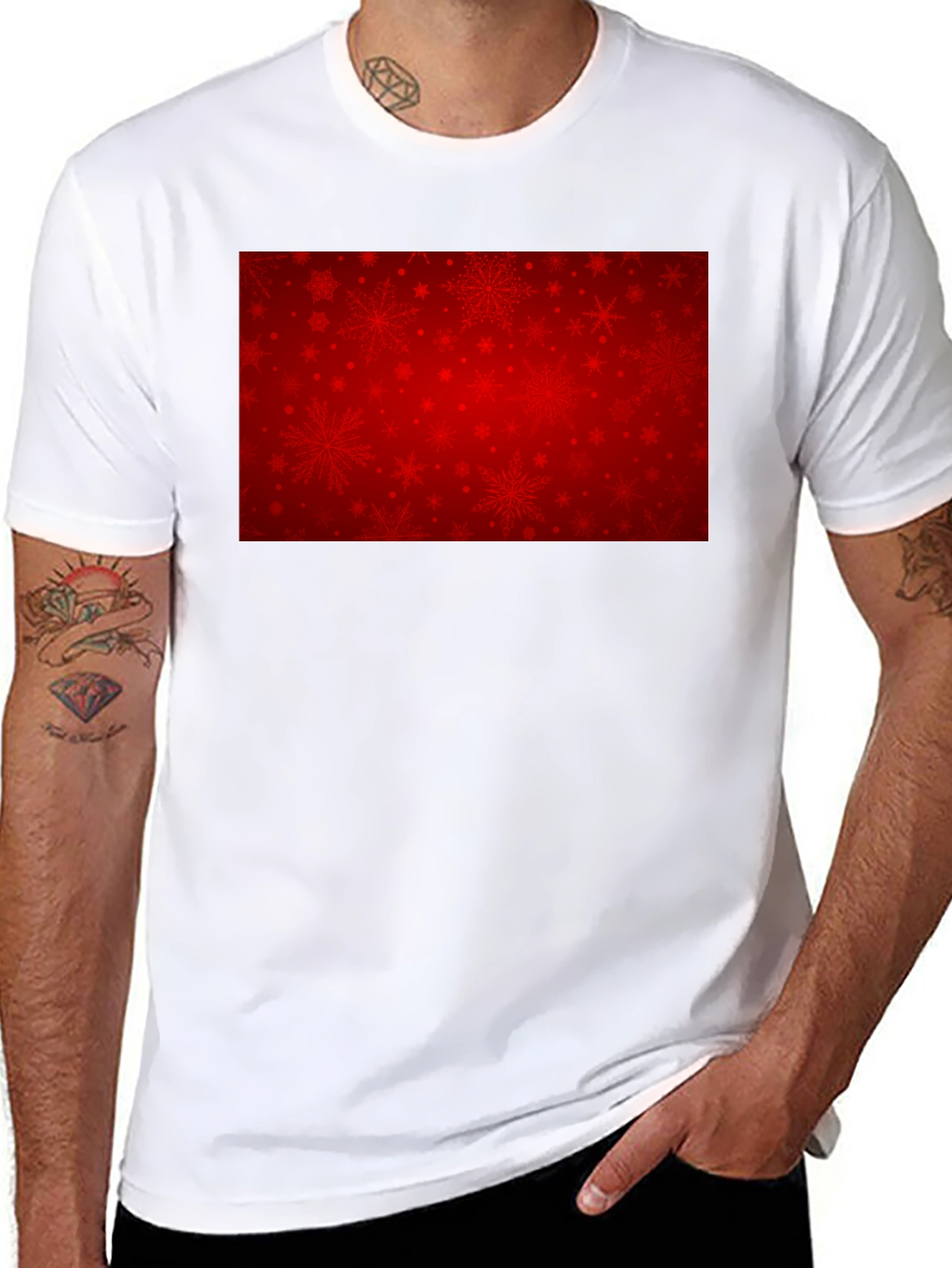 Festive Red Snowflake Graphic Tee