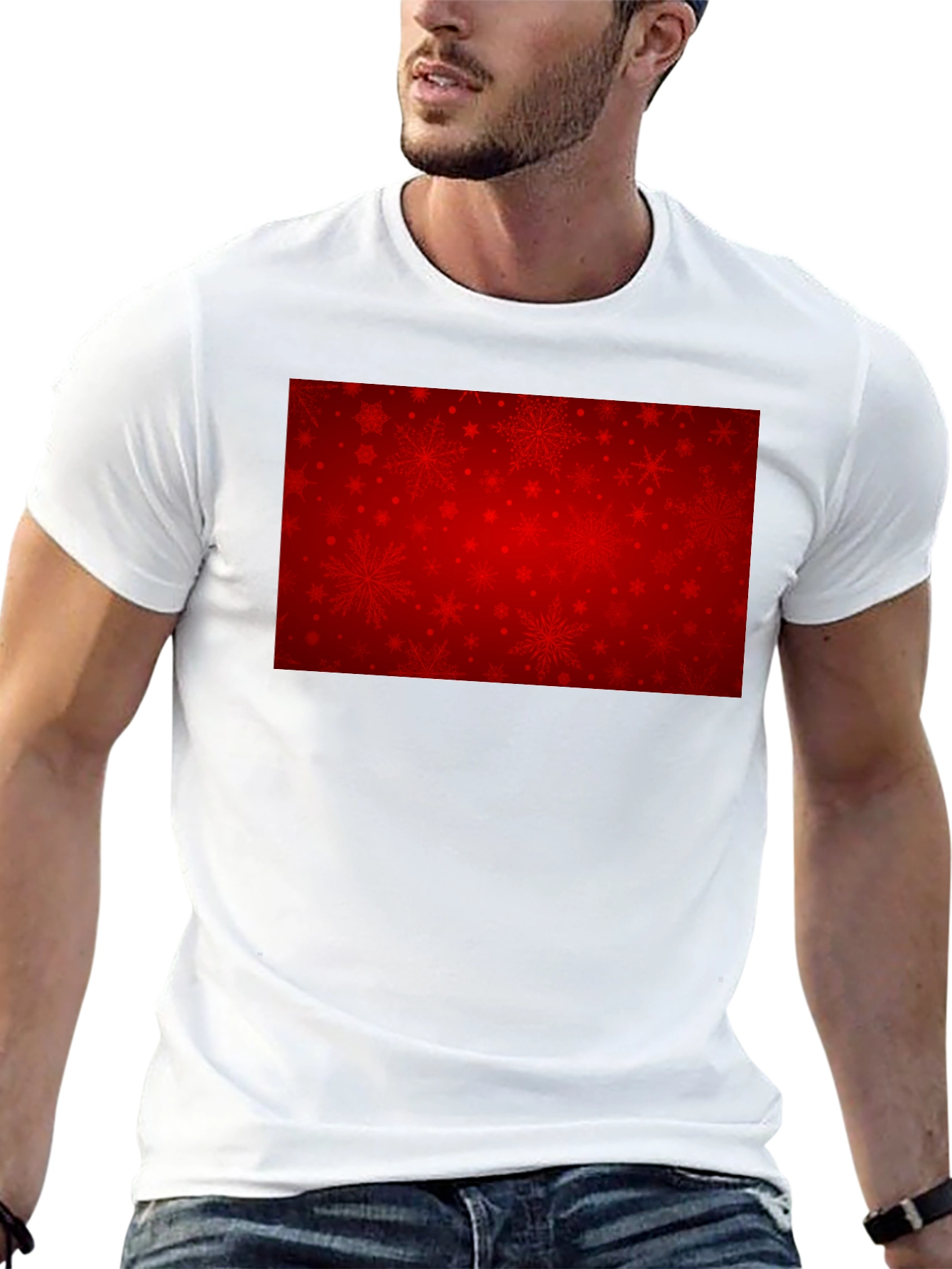 Festive Red Snowflake Graphic Tee