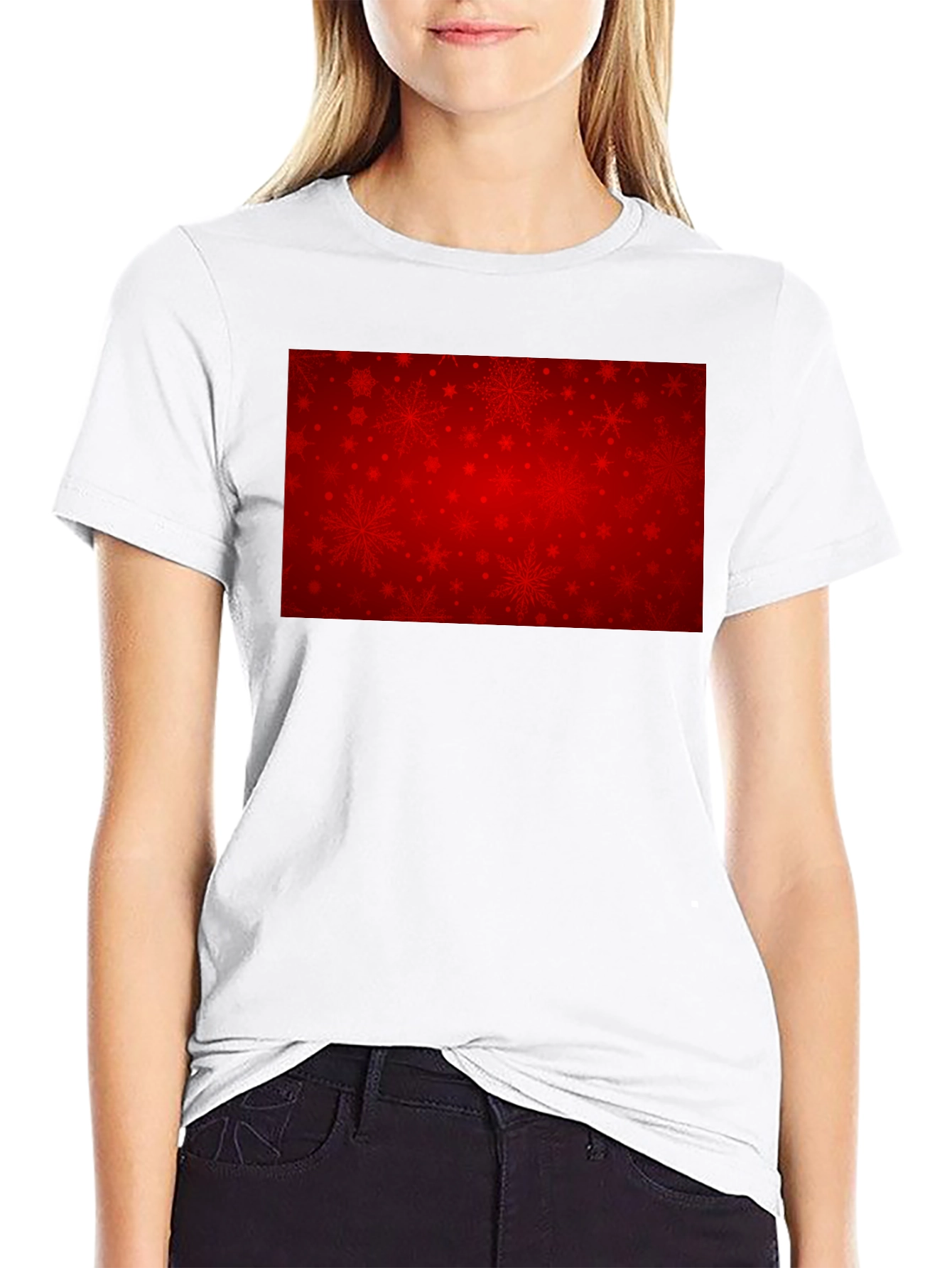 Festive Red Snowflake Graphic Tee