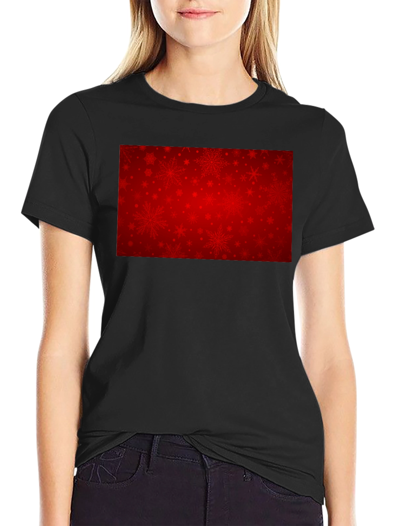 Festive Red Snowflake Graphic Tee