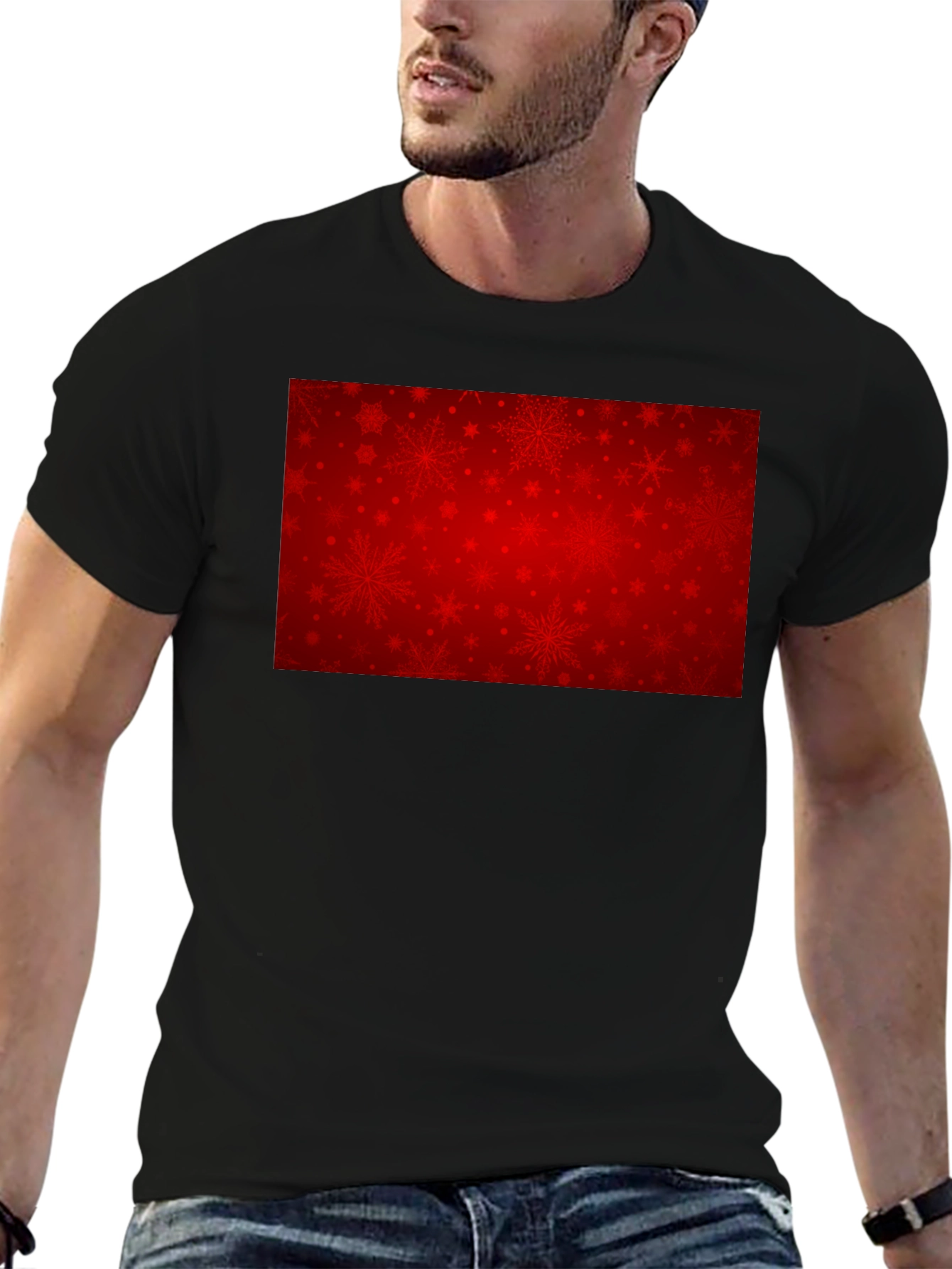 Festive Red Snowflake Graphic Tee