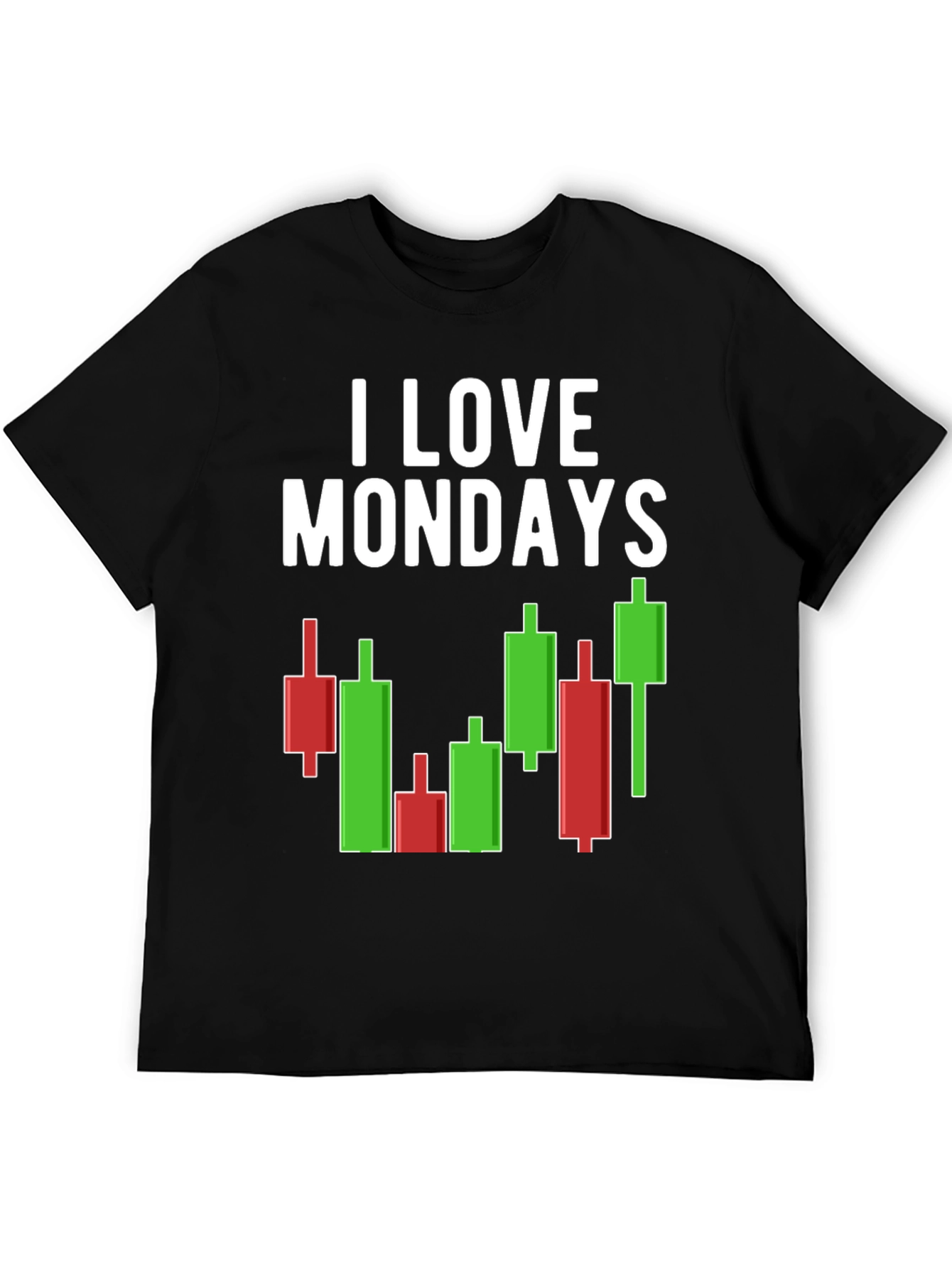 I Love Mondays Stock Market Candlestick T-Shirt