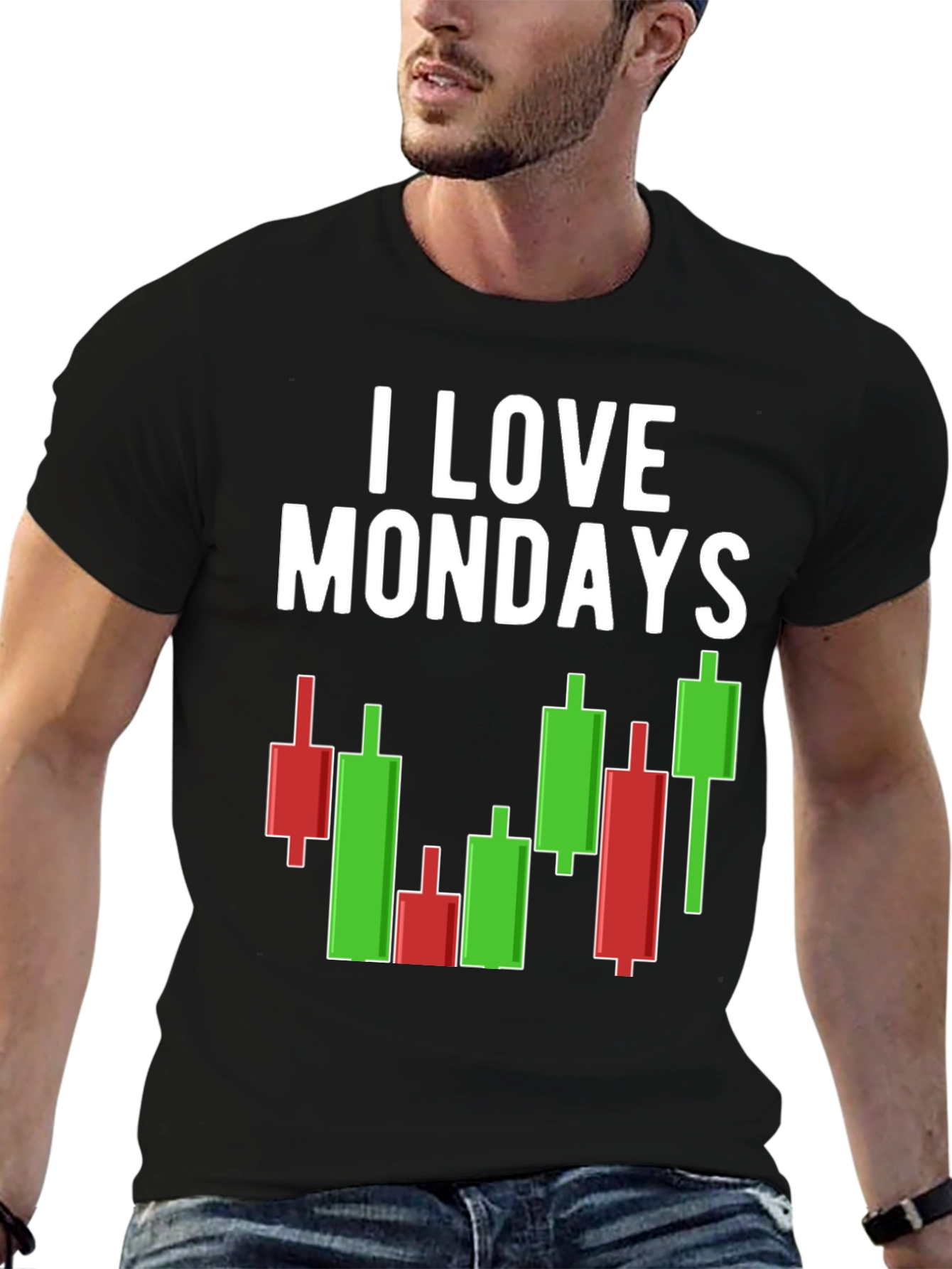 I Love Mondays Stock Market Candlestick T-Shirt