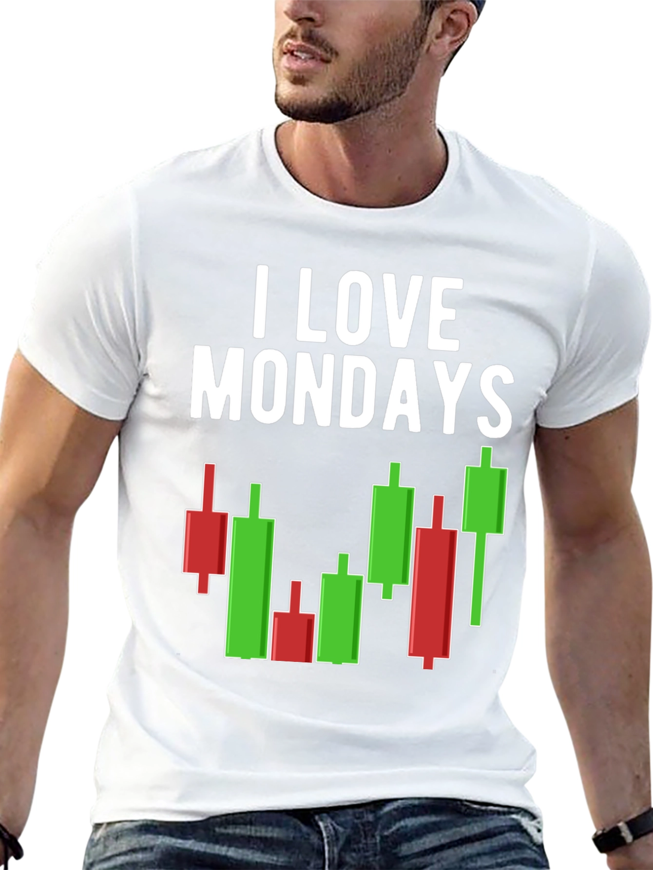 I Love Mondays Stock Market Candlestick T-Shirt