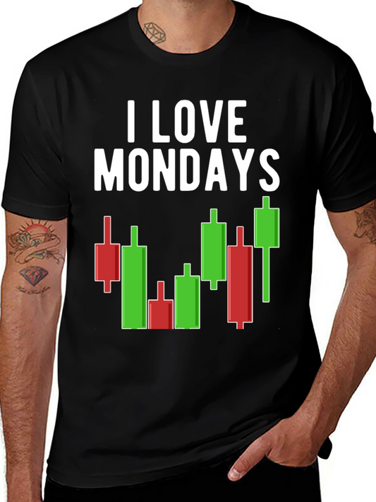 I Love Mondays Stock Market Candlestick T-Shirt