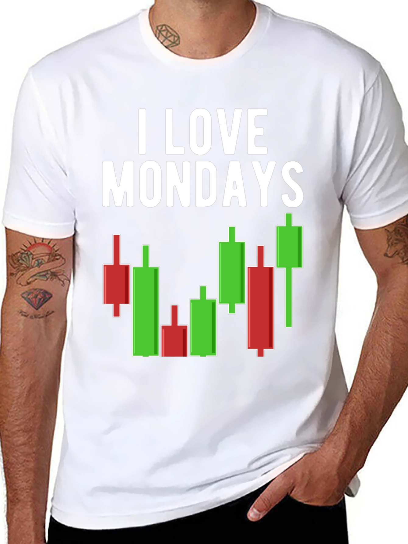 I Love Mondays Stock Market Candlestick T-Shirt