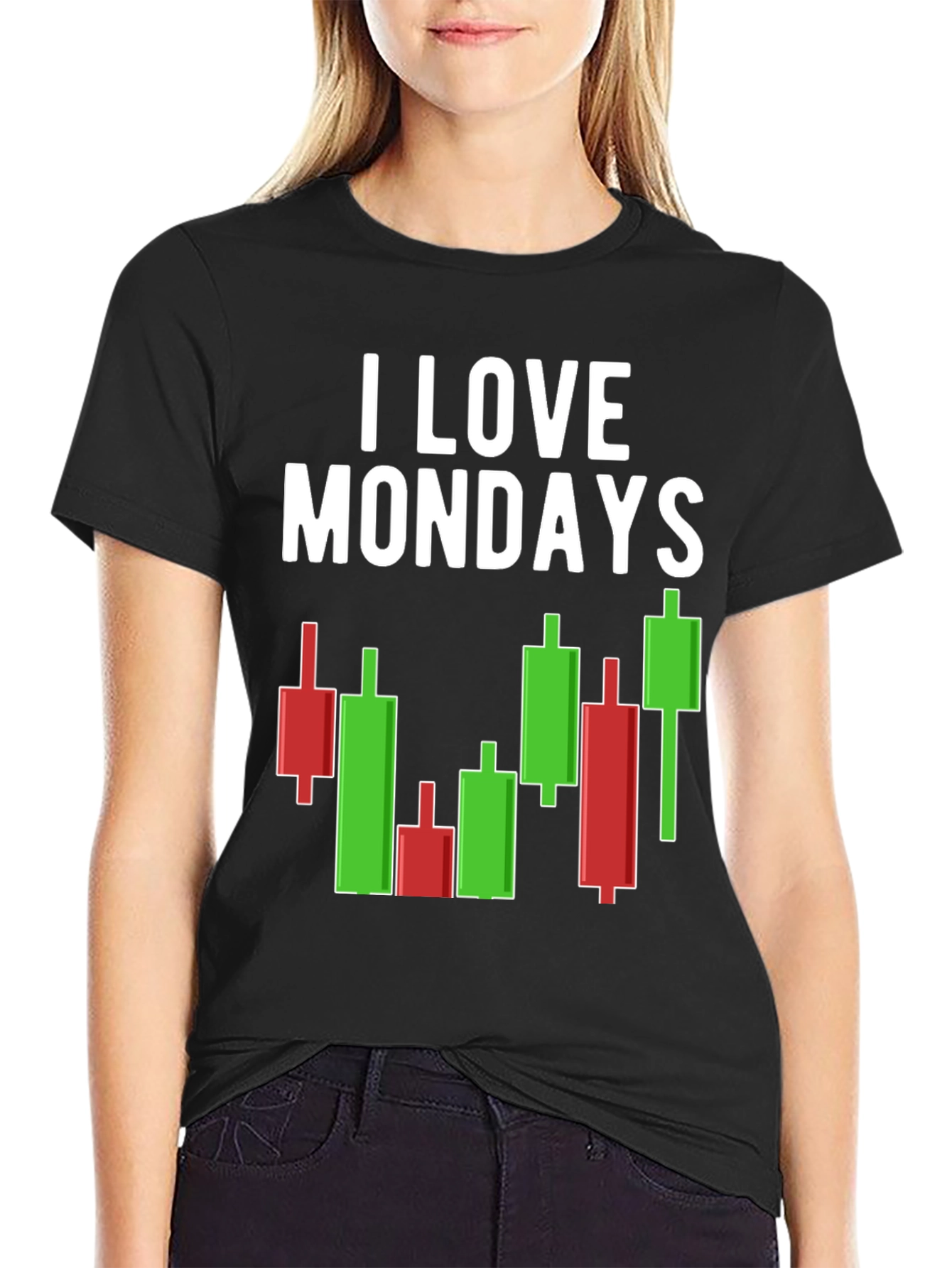 I Love Mondays Stock Market Candlestick T-Shirt
