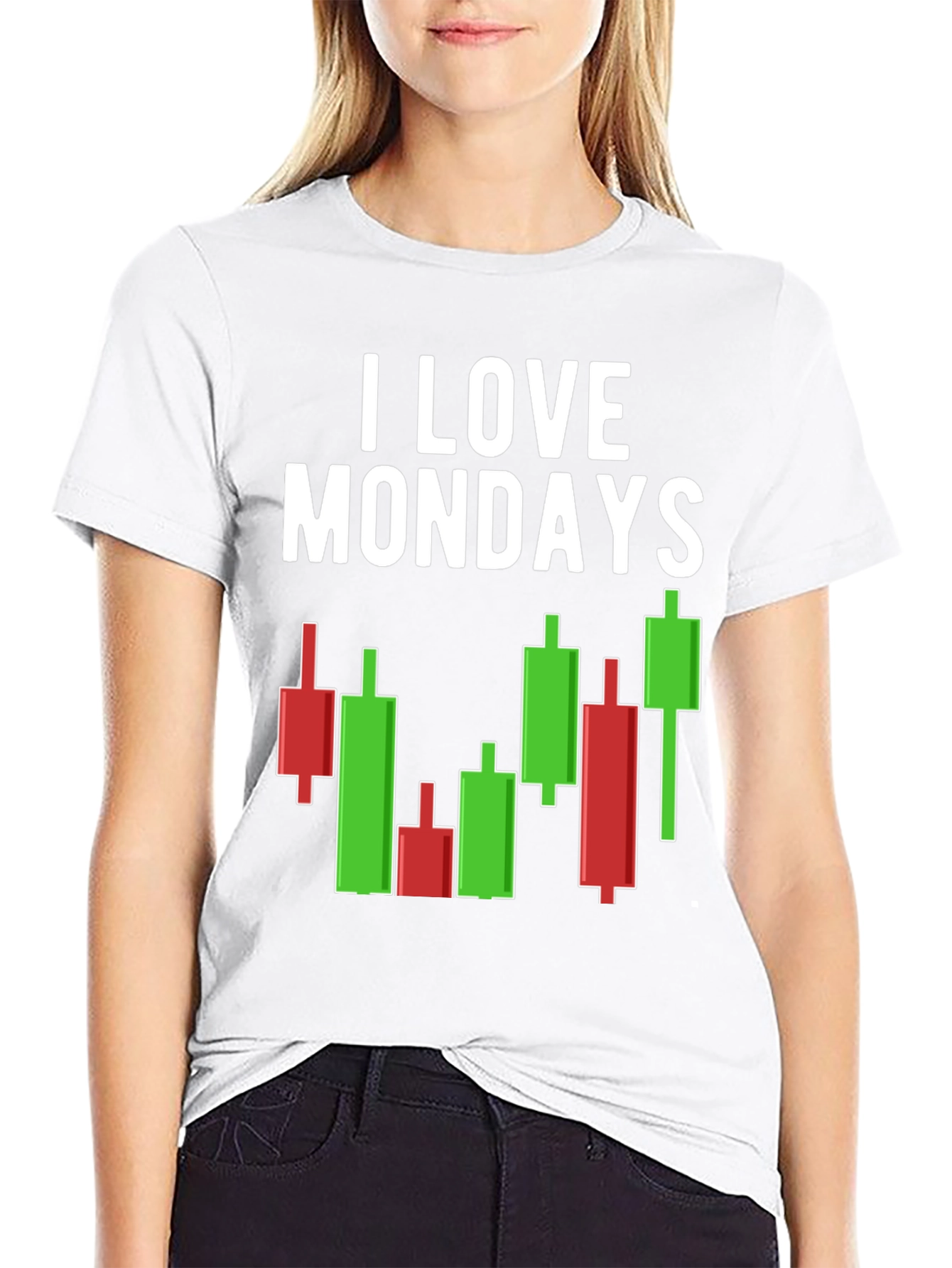 I Love Mondays Stock Market Candlestick T-Shirt