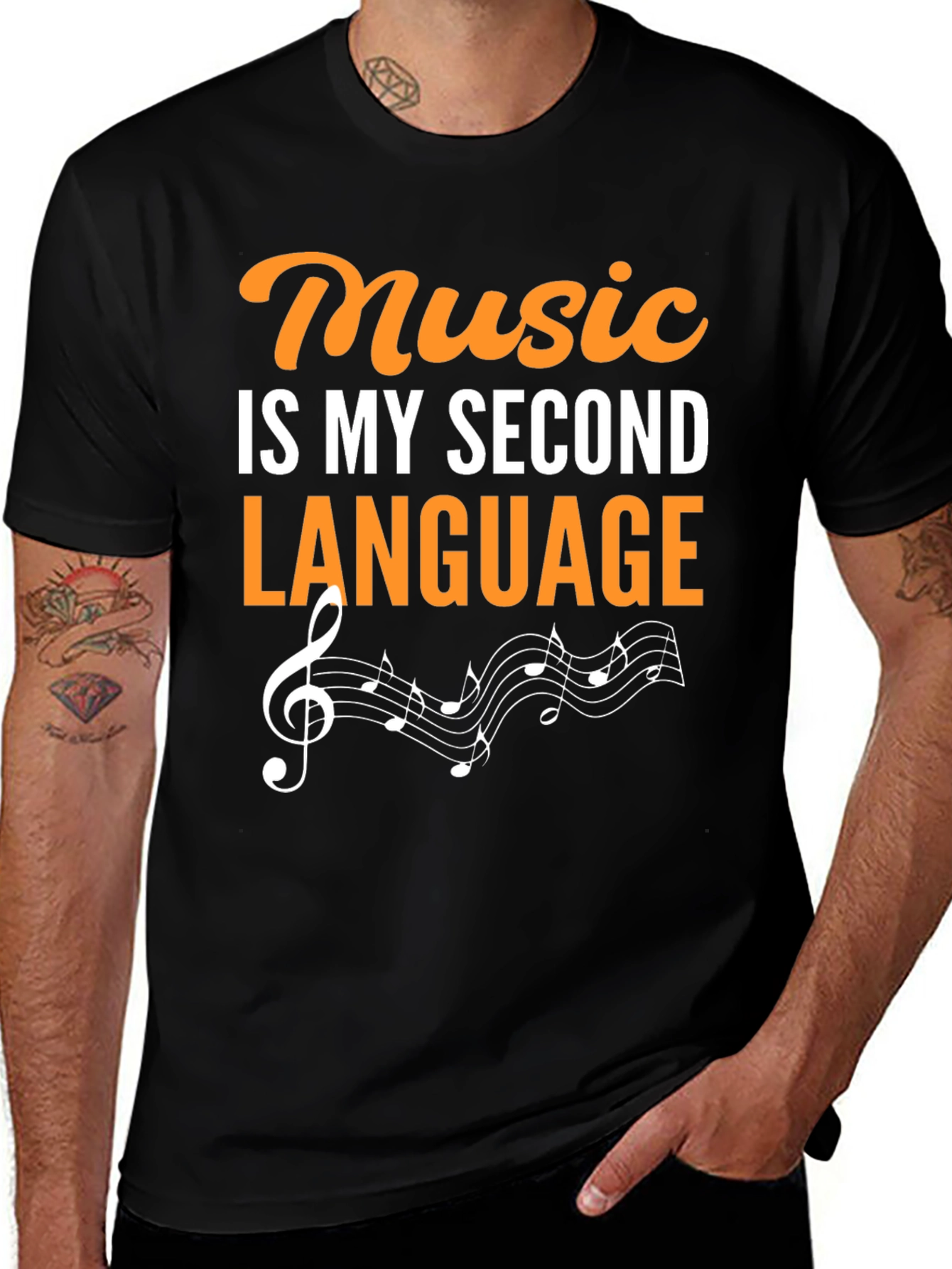 Music Is My Second Language Graphic Tee