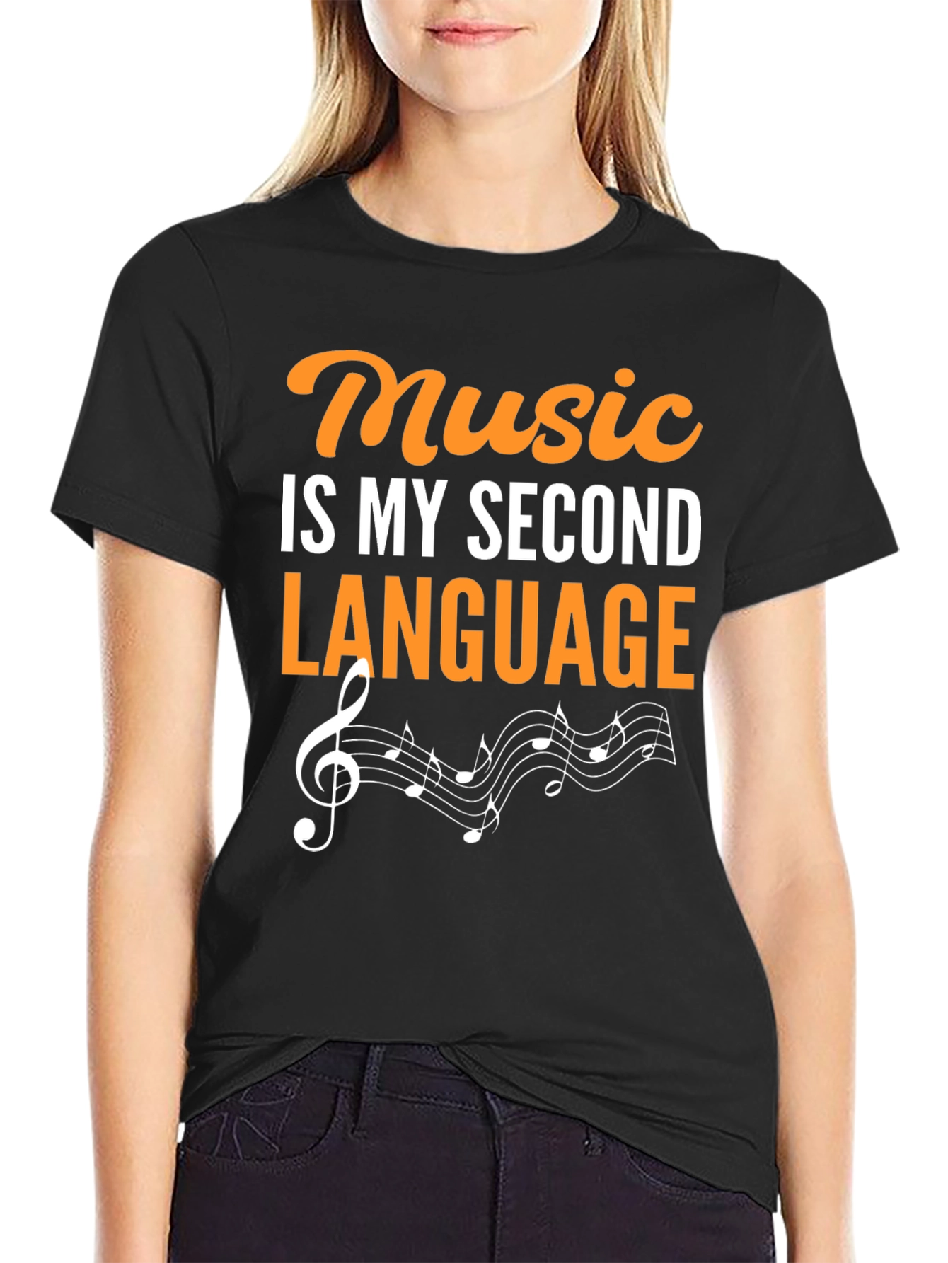 Music Is My Second Language Graphic Tee