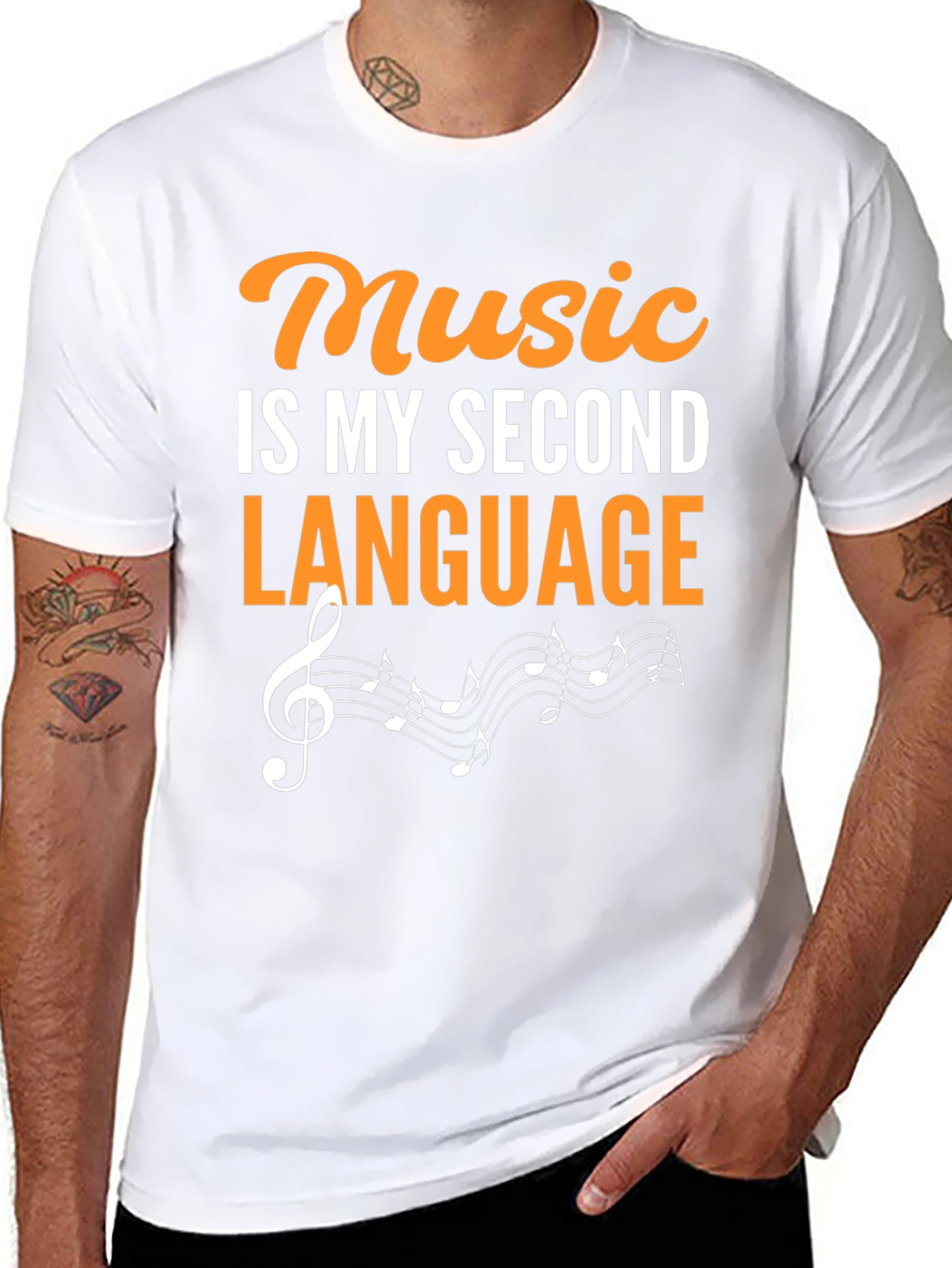 Music Is My Second Language Graphic Tee