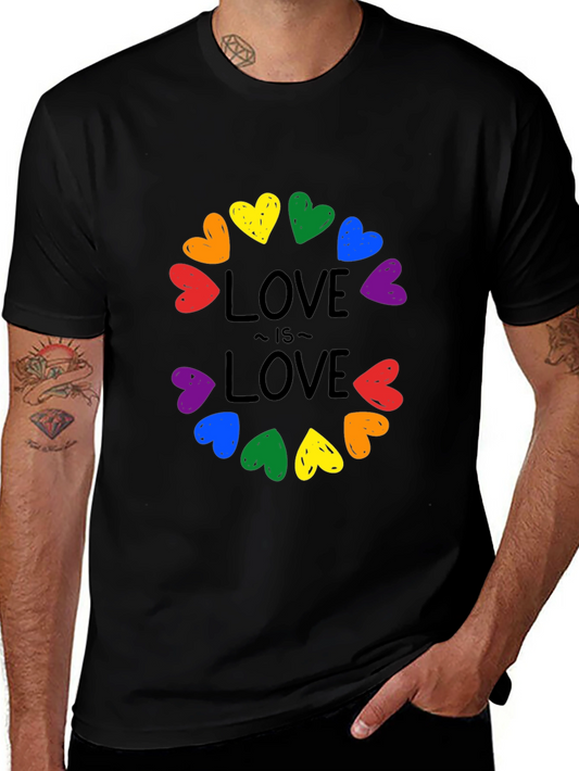Love Is Love Rainbow Hearts Graphic Tee