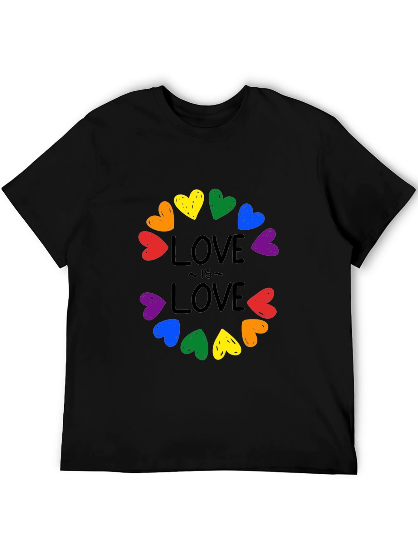 Love Is Love Rainbow Hearts Graphic Tee