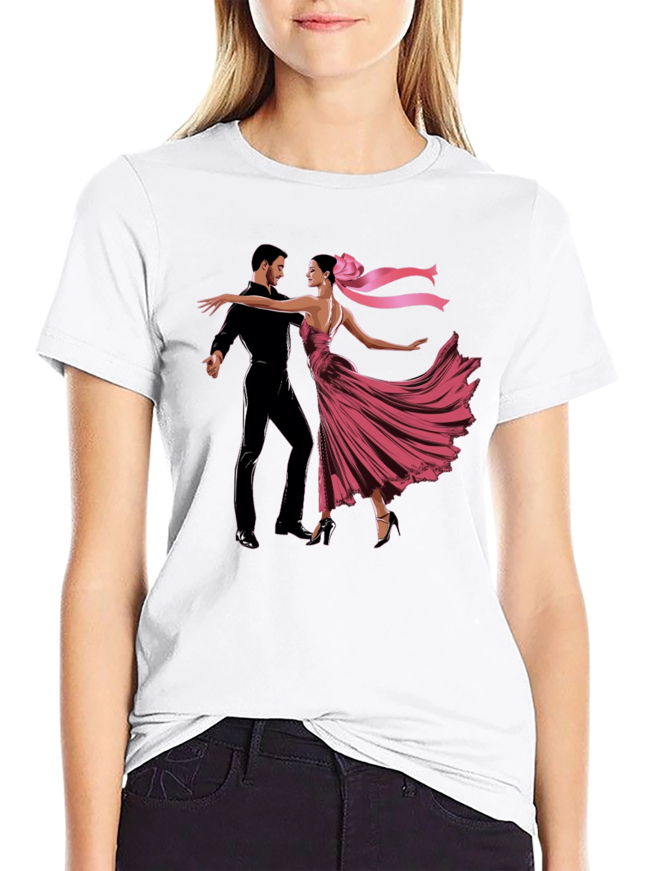 Dancing Couple Graphic T-Shirt - Elegant Style