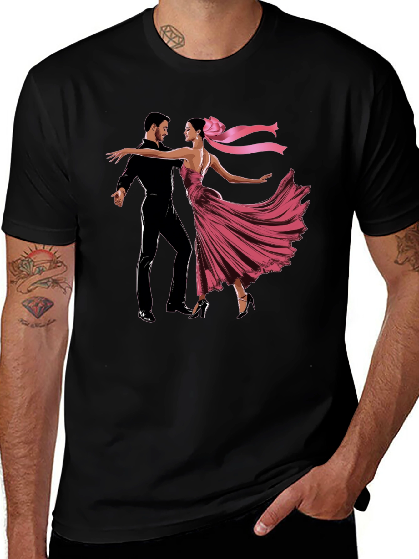 Dancing Couple Graphic T-Shirt - Elegant Style