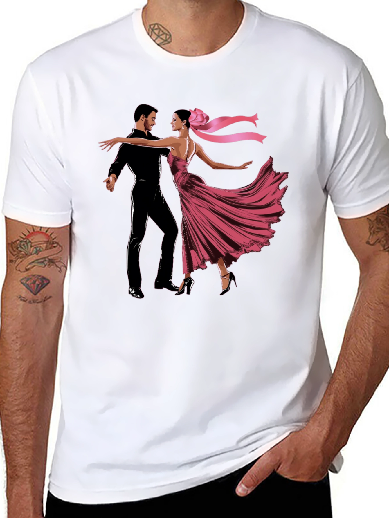 Dancing Couple Graphic T-Shirt - Elegant Style
