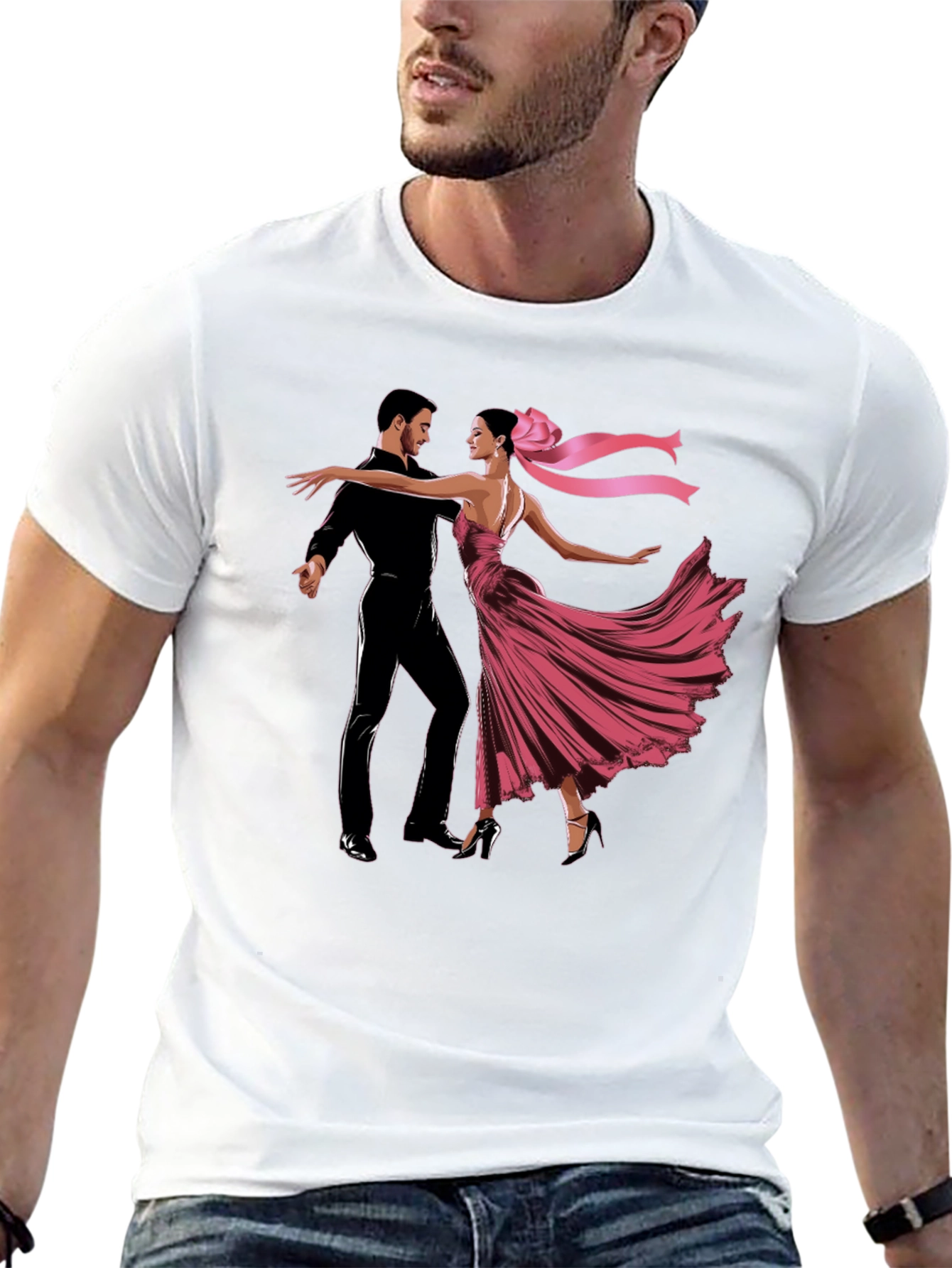 Dancing Couple Graphic T-Shirt - Elegant Style