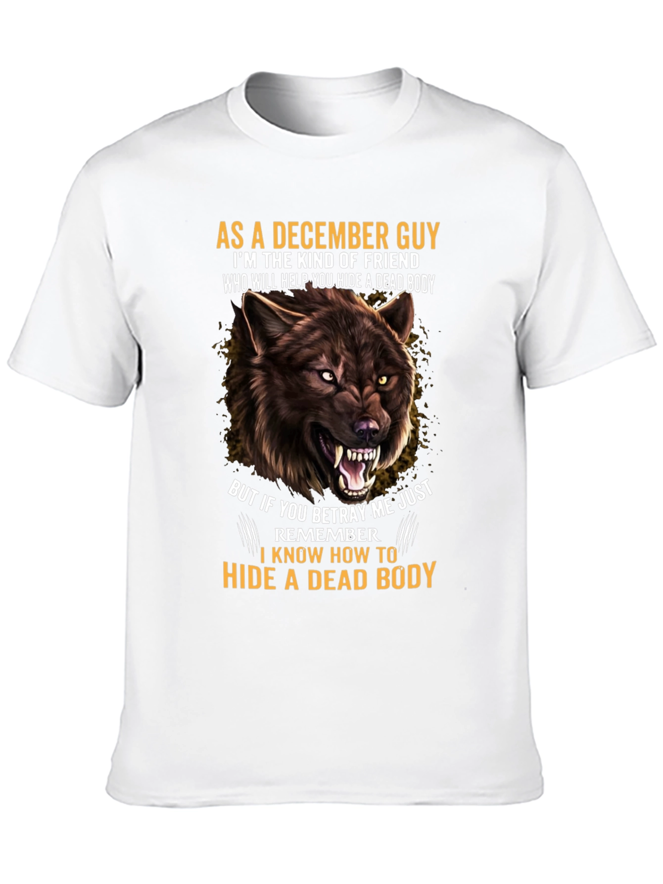 December Guy T-Shirt: Wolf Graphic Novelty Tee