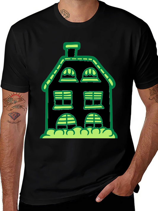 Spooky House Graphic Tee - Black