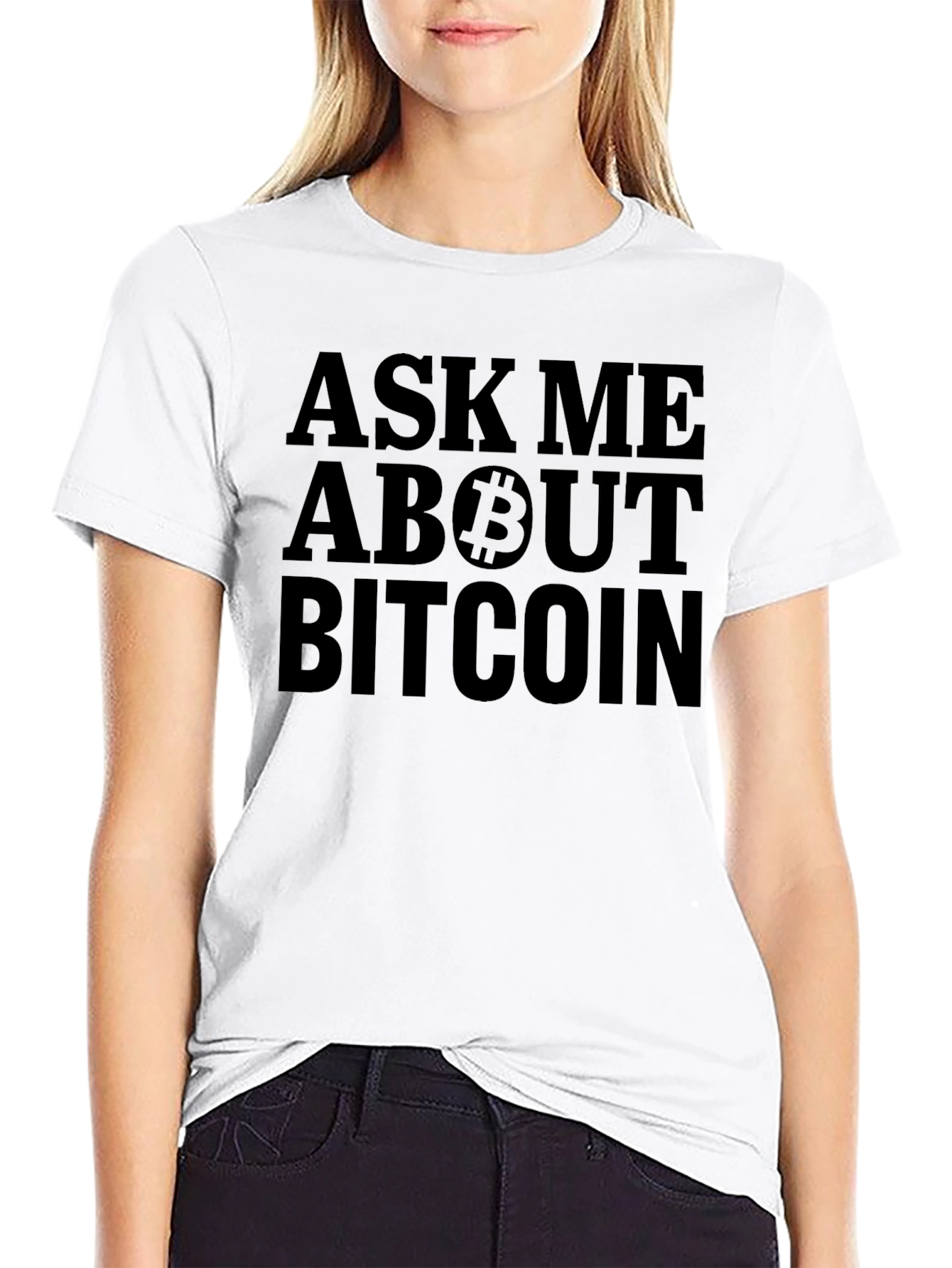 Ask Me About Bitcoin T-Shirt - Crypto Fan Apparel