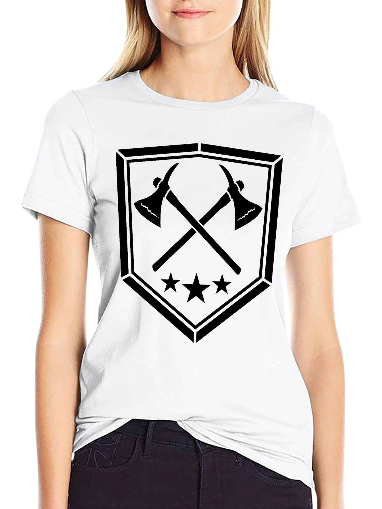 Axe & Stars Shield Graphic Tee - Black