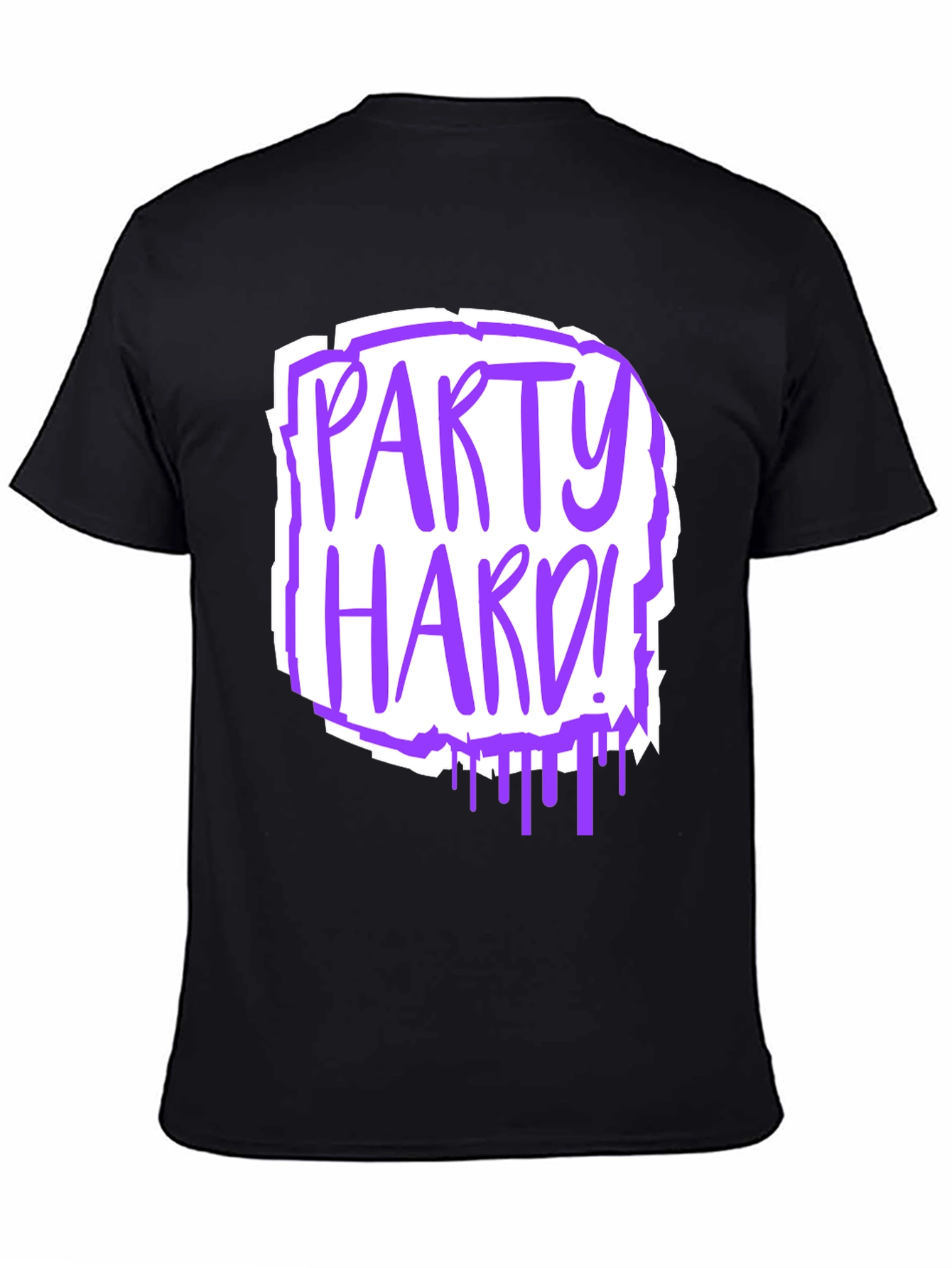 Party Hard Graphic Tee - Black Cotton T-Shirt