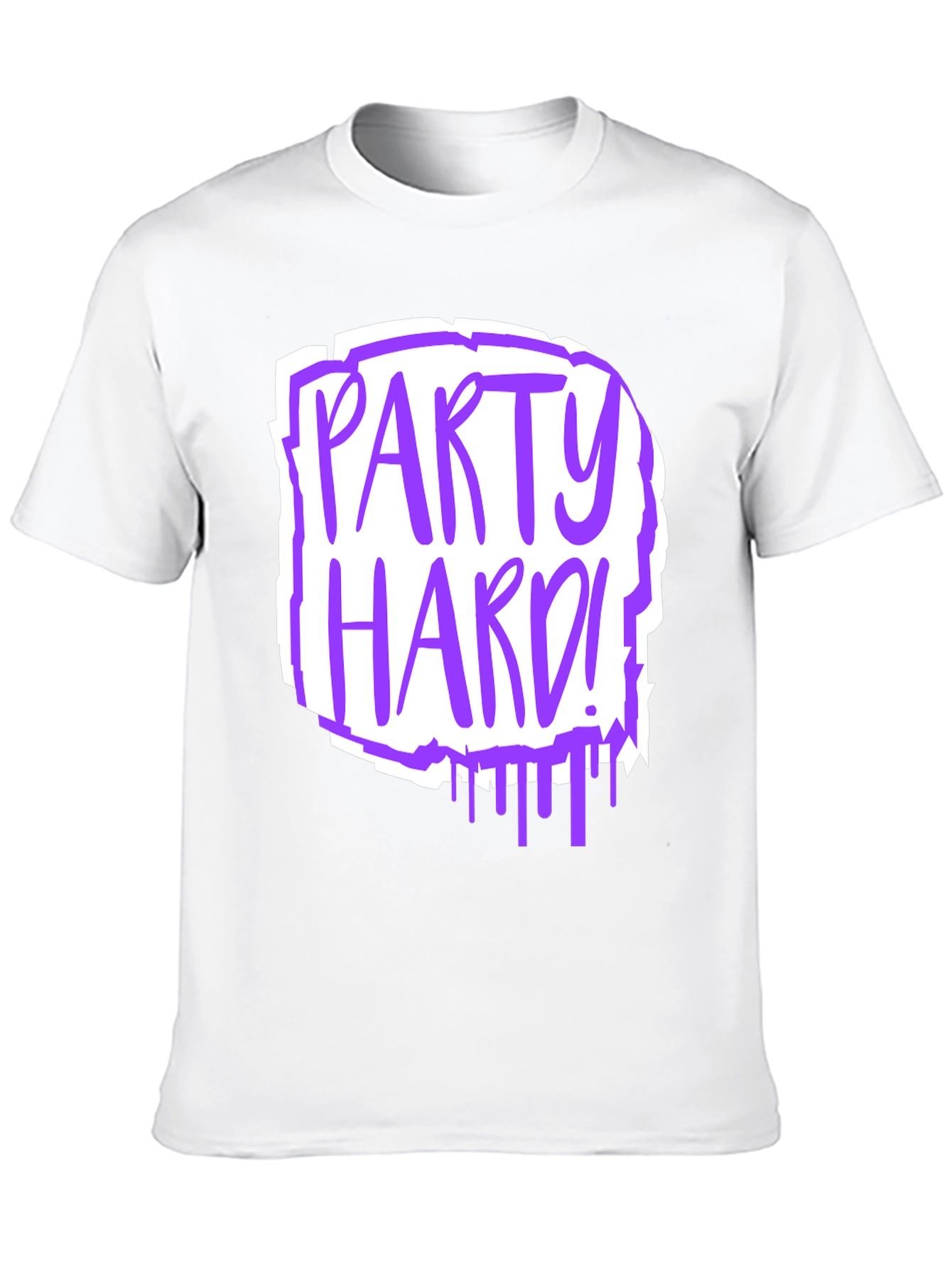 Party Hard Graphic Tee - Black Cotton T-Shirt