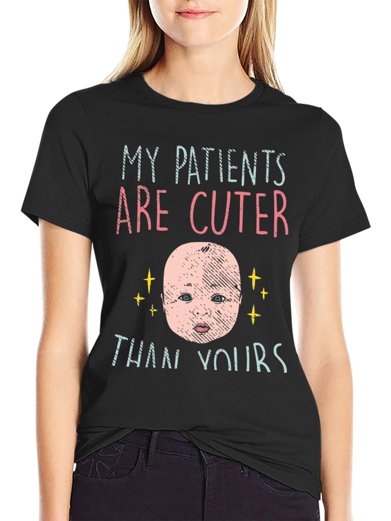 My Patients Are Cuter Than Yours Black T-Shirt