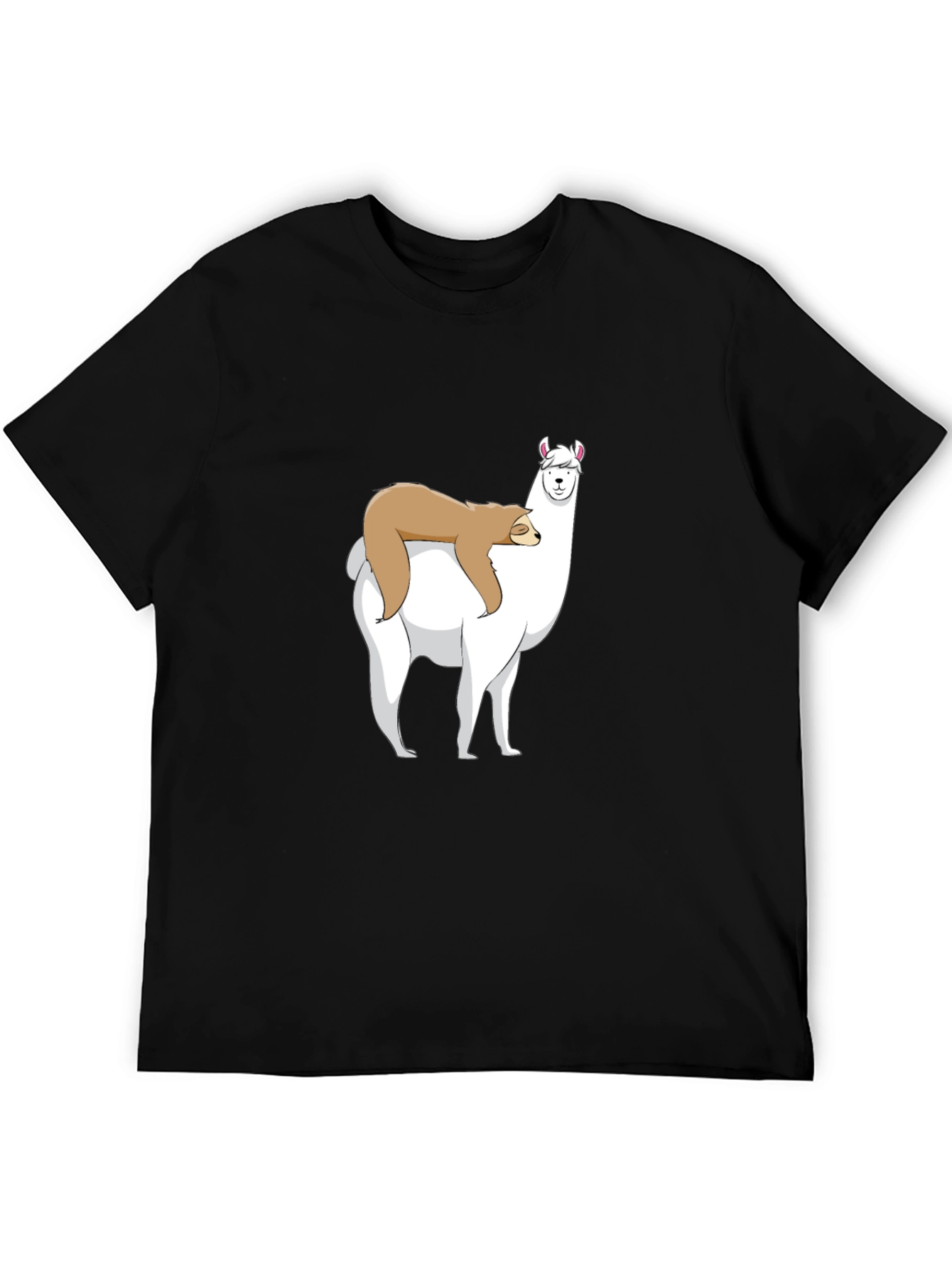 Sloth Riding Llama Graphic T-Shirt
