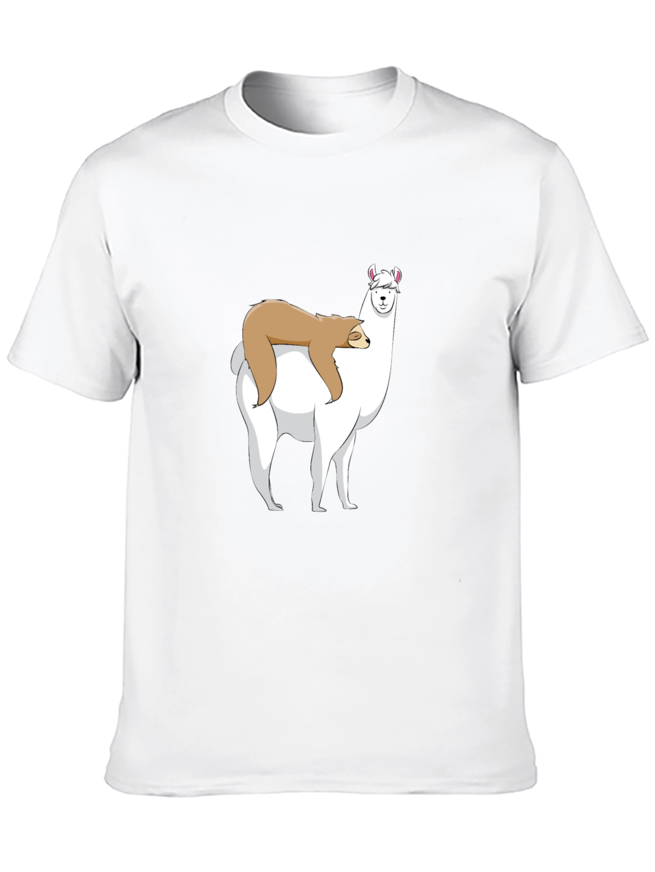 Sloth Riding Llama Graphic T-Shirt